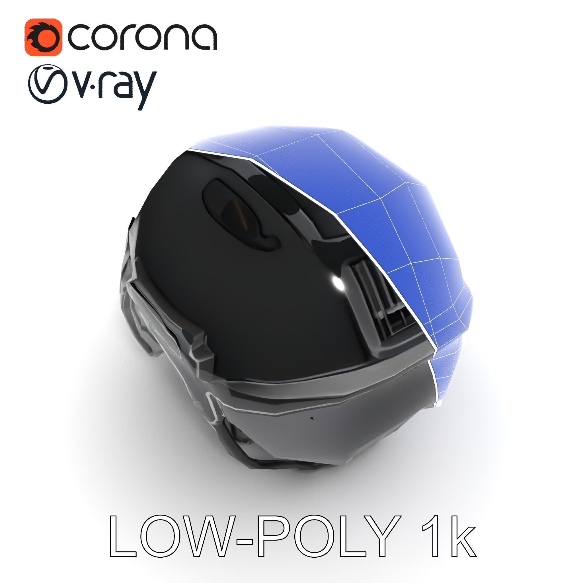 Tactical Helmet with Visor Model Pack Low-poly 3D model_21