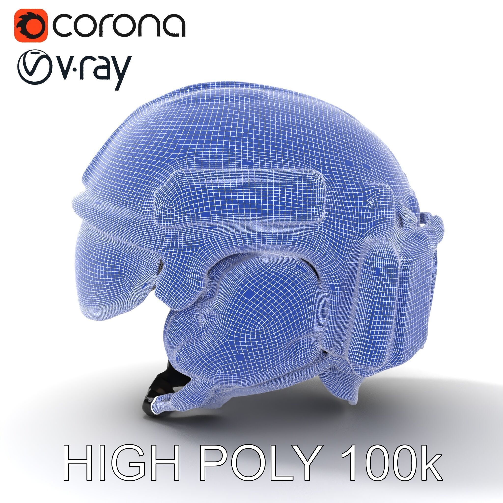 Tactical Helmet with Visor Model Pack Low-poly 3D model_22