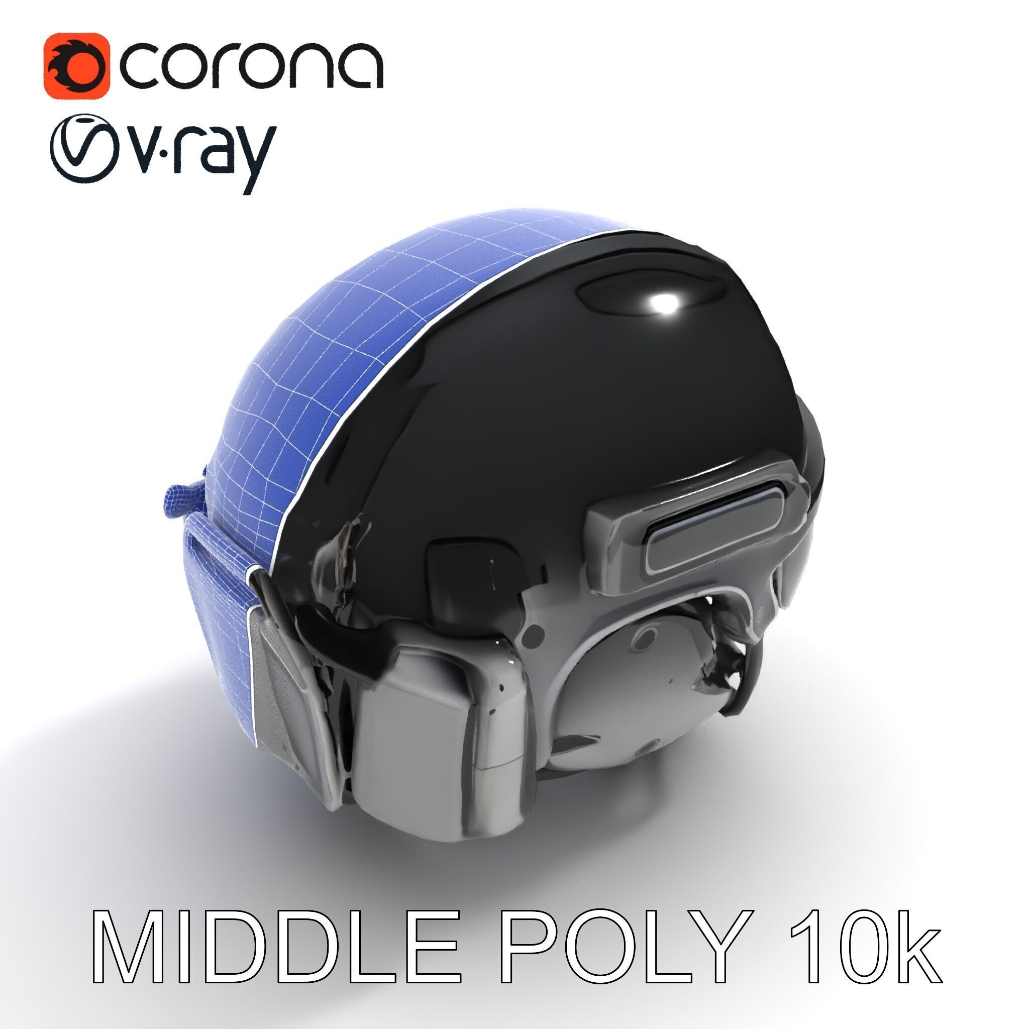 Tactical Helmet with Visor Model Pack Low-poly 3D model_8