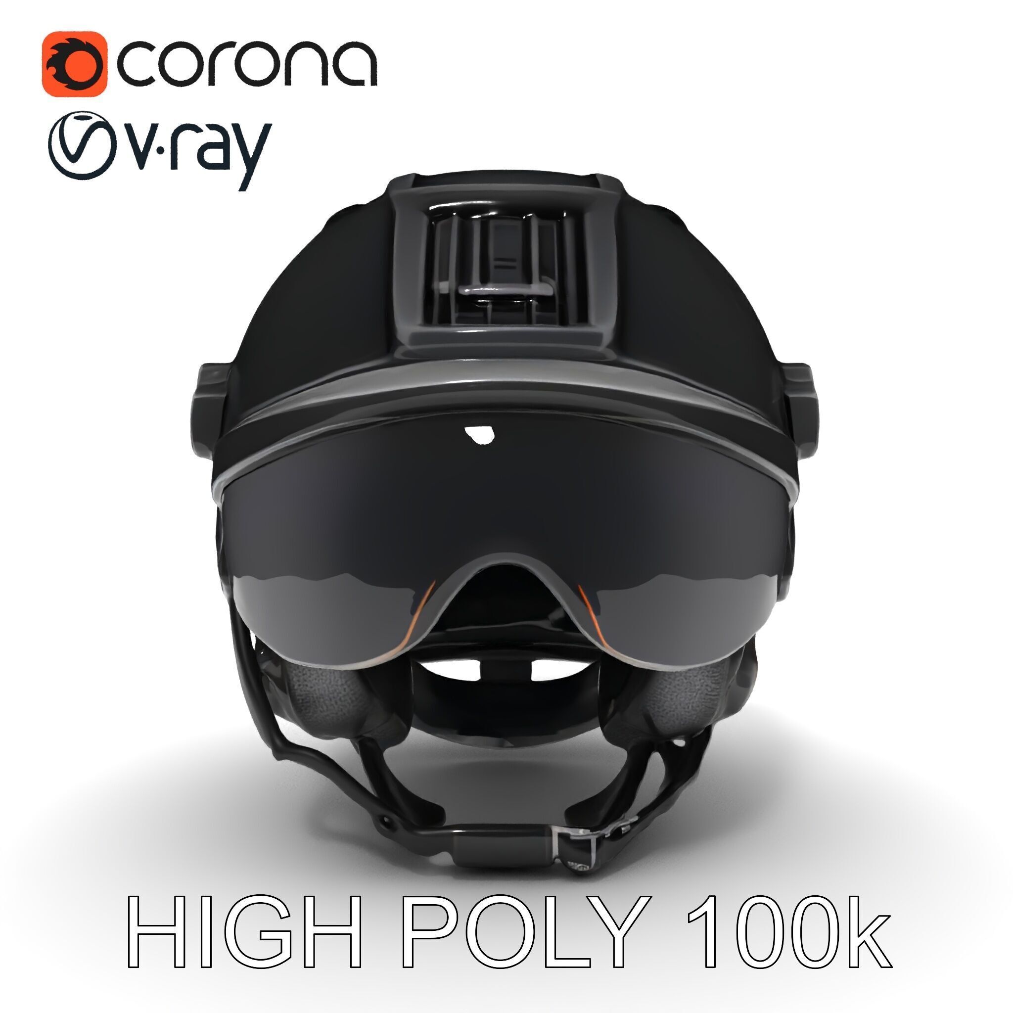 Tactical Helmet with Visor Model Pack Low-poly 3D model_35