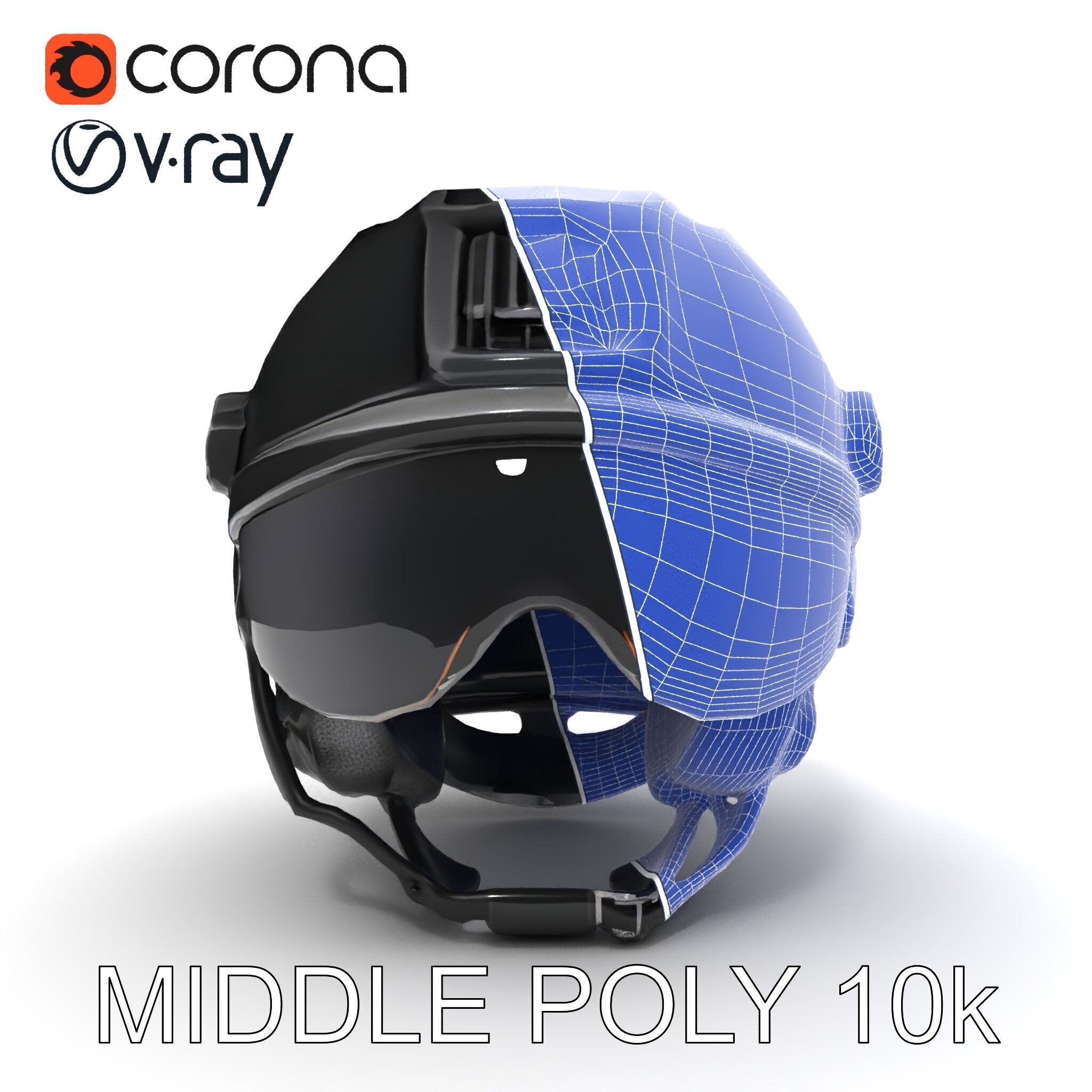 Tactical Helmet with Visor Model Pack Low-poly 3D model_33