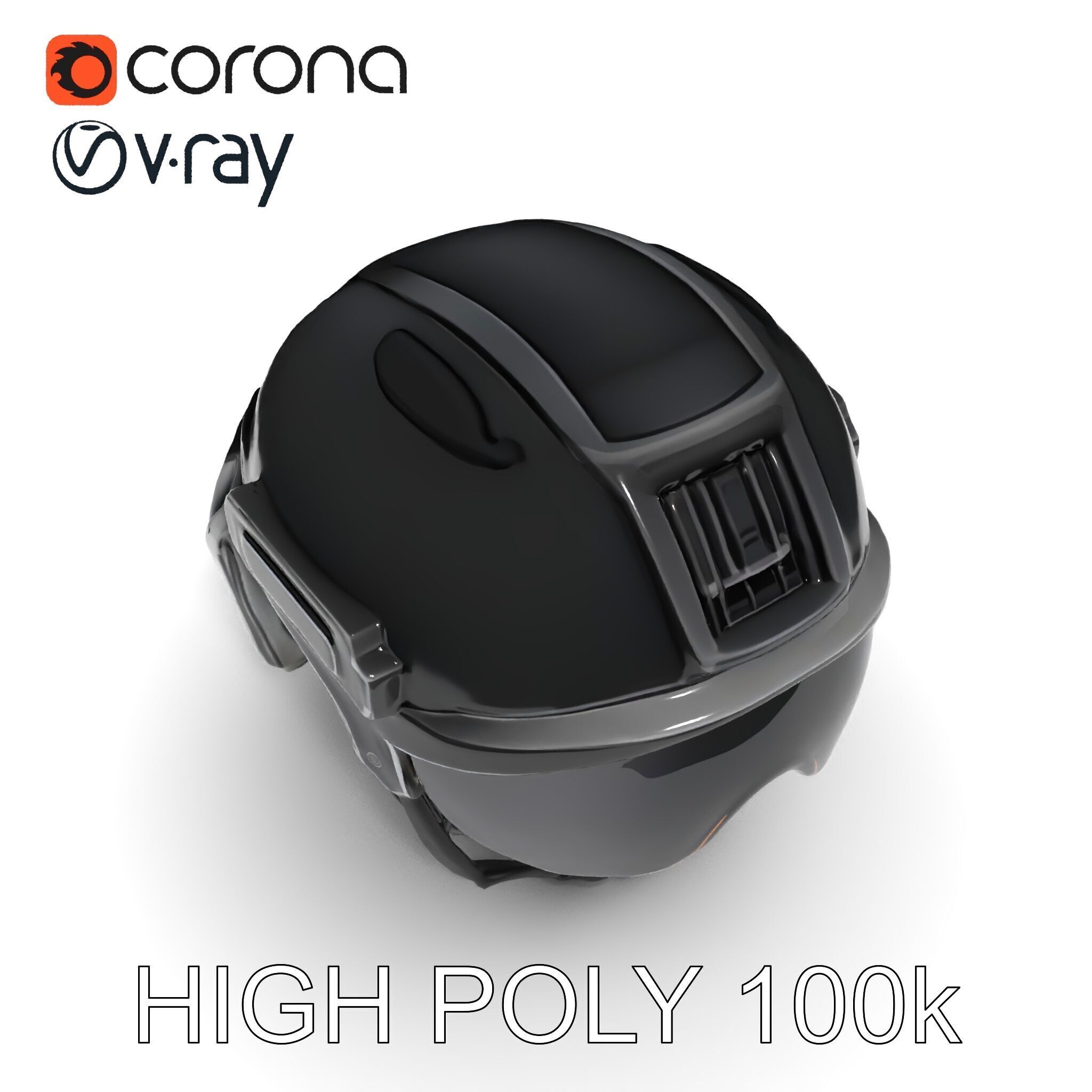 Tactical Helmet with Visor Model Pack Low-poly 3D model_32