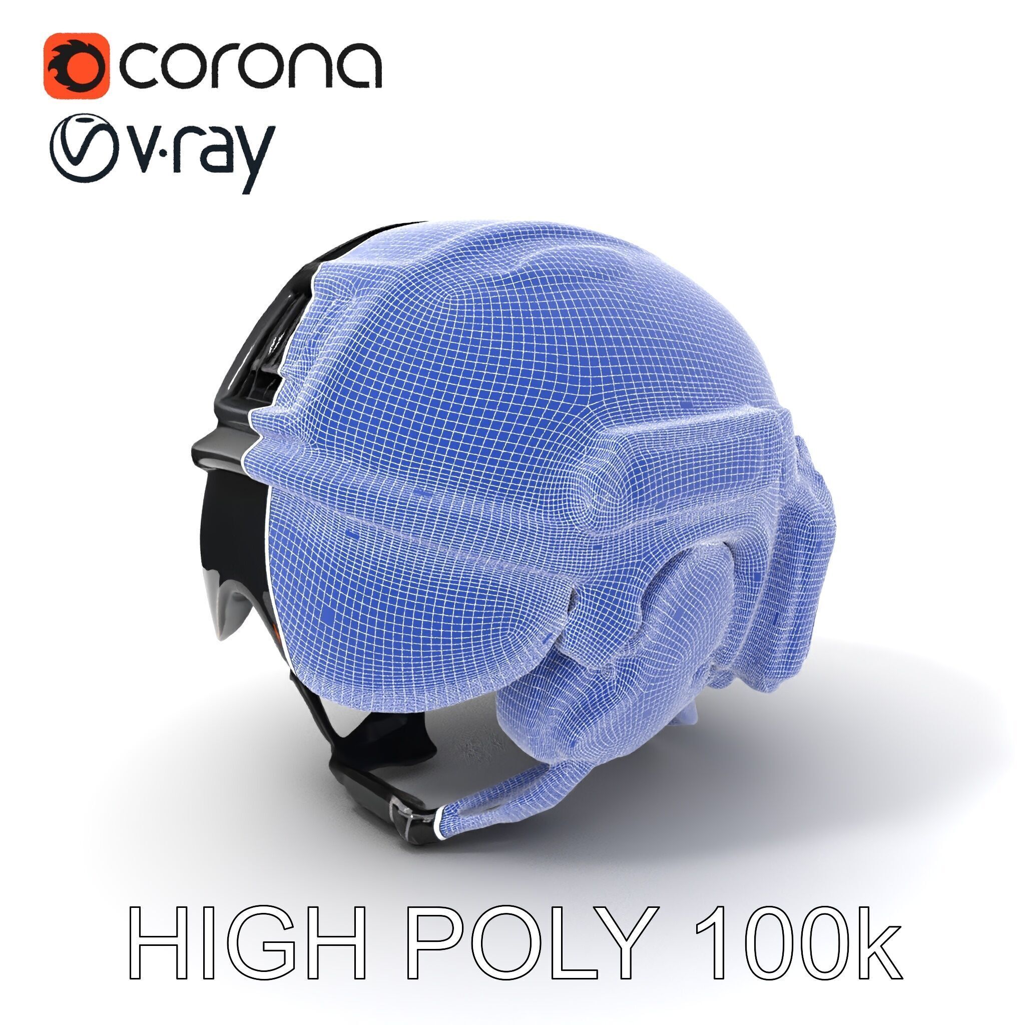 Tactical Helmet with Visor Model Pack Low-poly 3D model_3