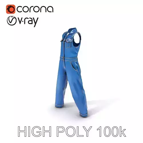 Denim Overalls D Model Pack