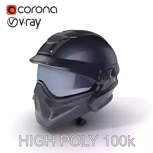 Futuristic Tactical Helmet Model Pack Low-poly 3D model