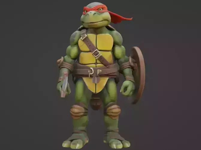 Turtle Warrior 3D Model - Textured STL for 3D Printing 3D print model