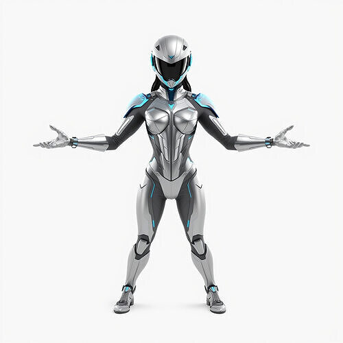 Futuristic Cyber Warrior with Sleek Armor and Advanced Techno... Low-poly 3D model