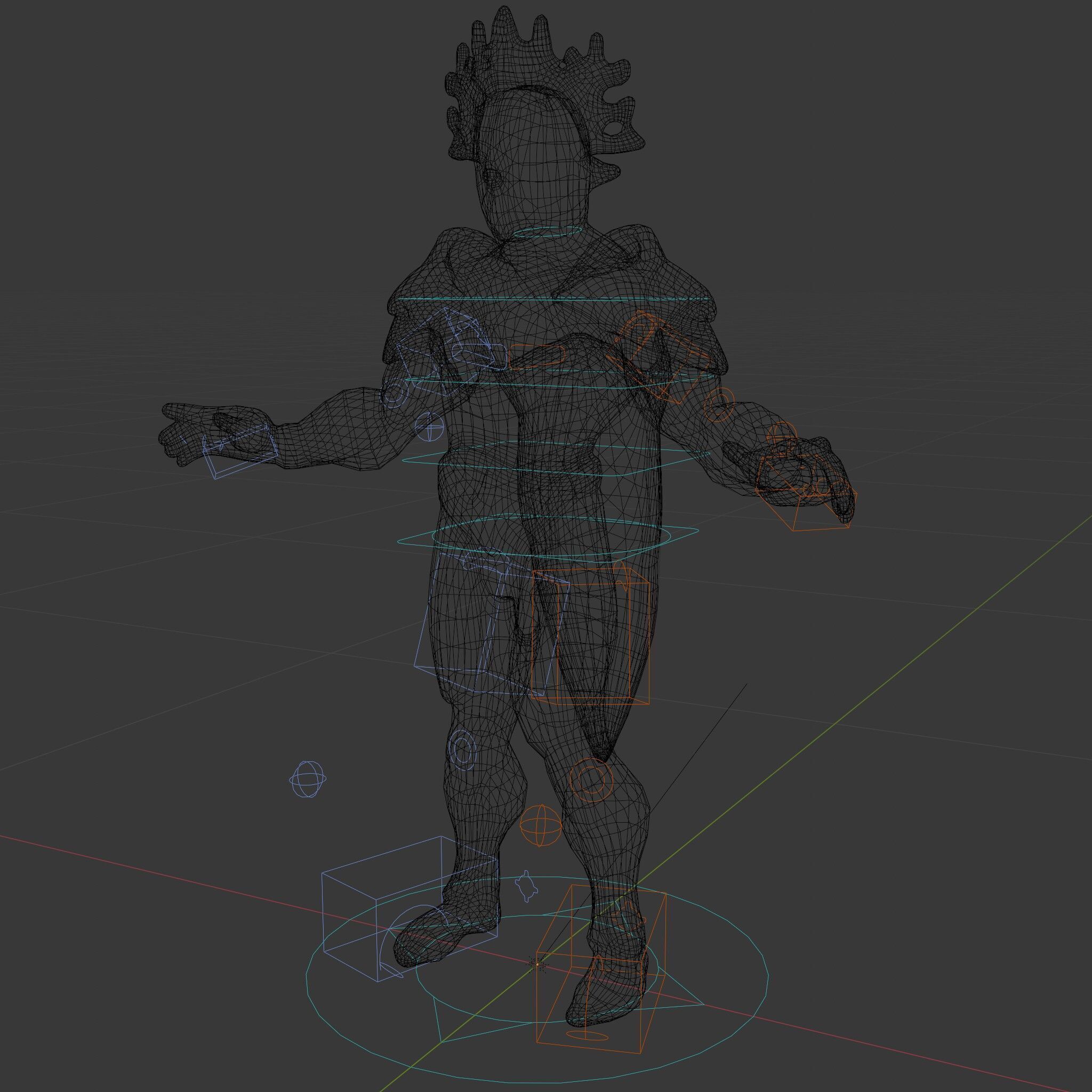 Aquatic Guardian Warrior With Coral Helmet Armor Low-poly 3D model_35