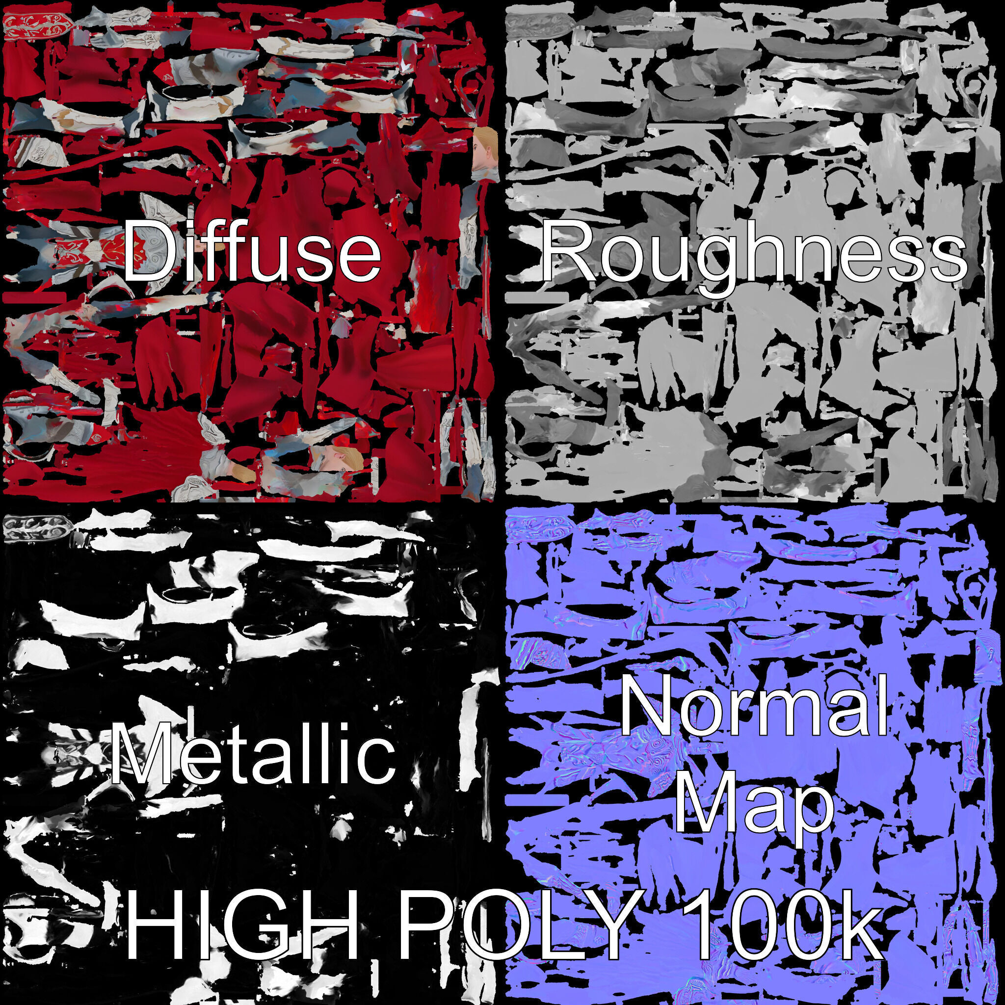 Noble Knight Rigged D Character Model with Red Cape Armor Low-poly 3D model