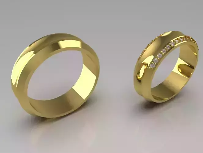 wedding couple ring cr0045 3D print model