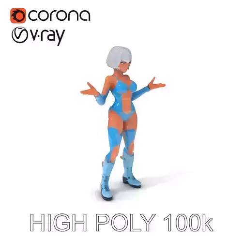 Cybernetic Warrior Femme Fatale  Sleek Armor  Silver Hair