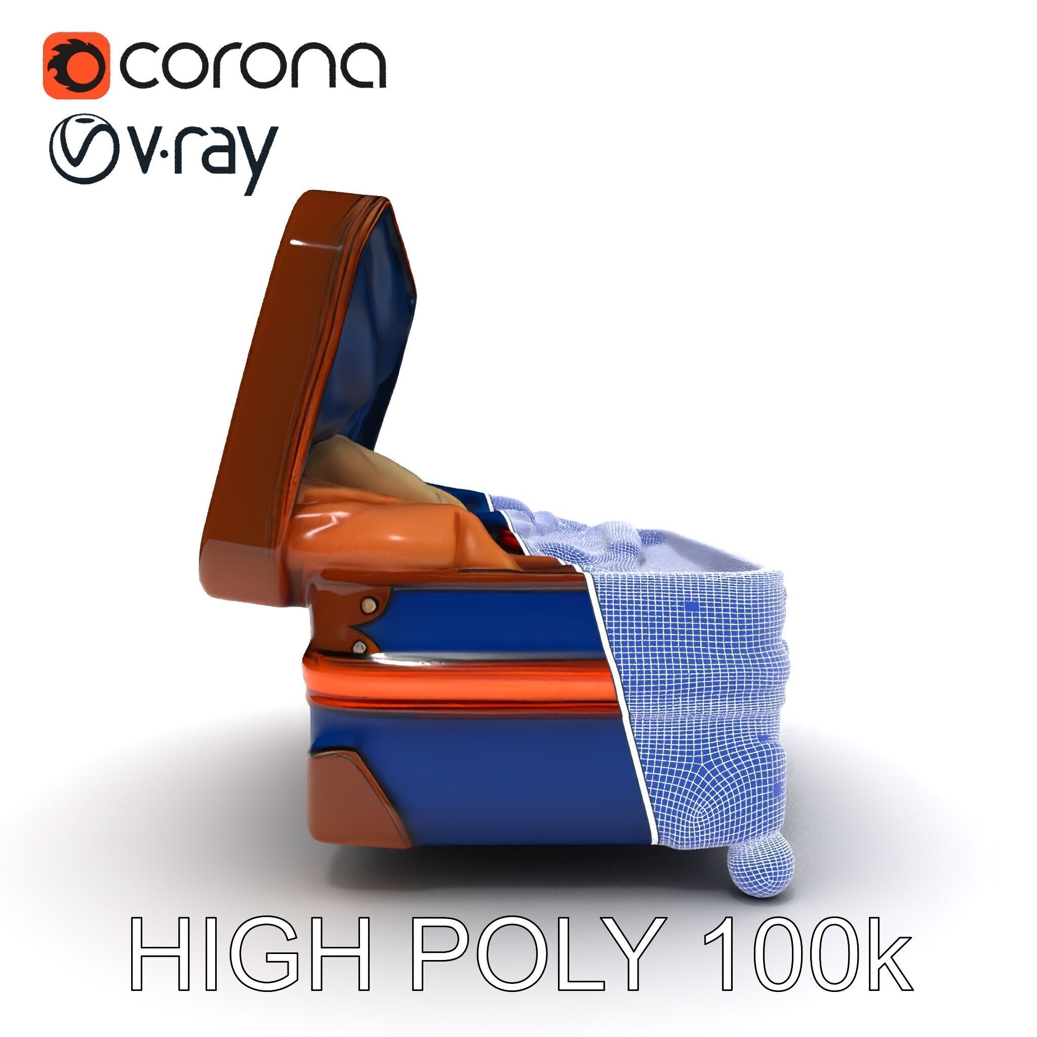 Realistic Travel Suitcase with Clothes Model Pack Low-poly 3D model_28