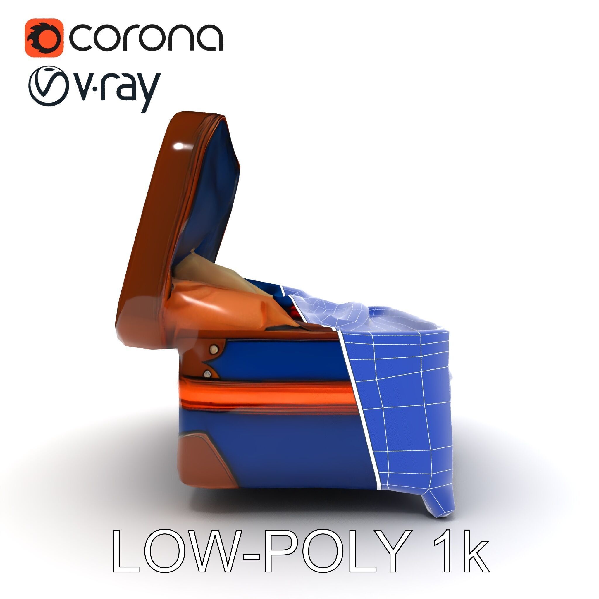 Realistic Travel Suitcase with Clothes Model Pack Low-poly 3D model_18