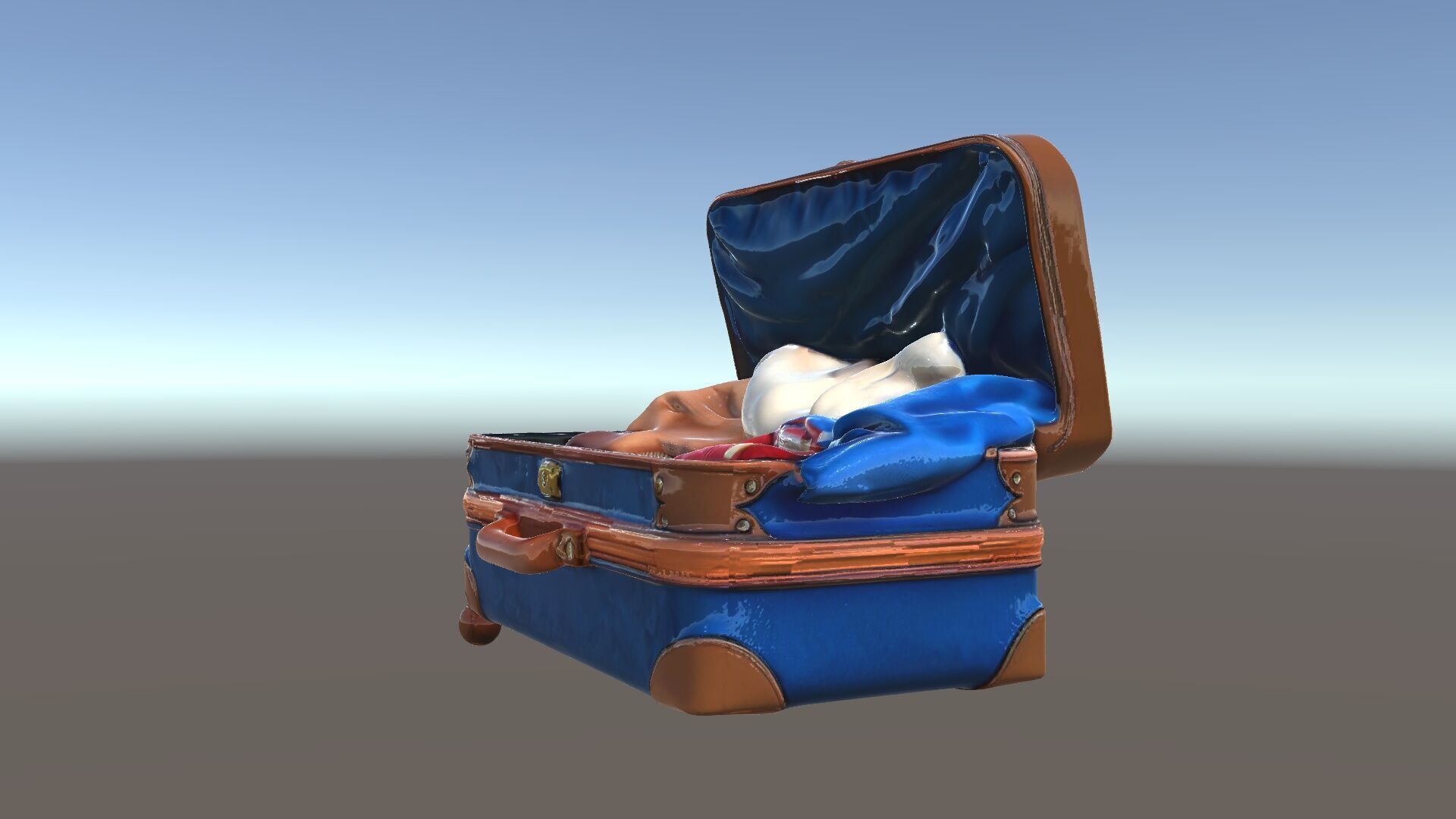Realistic Travel Suitcase with Clothes Model Pack Low-poly 3D model_5