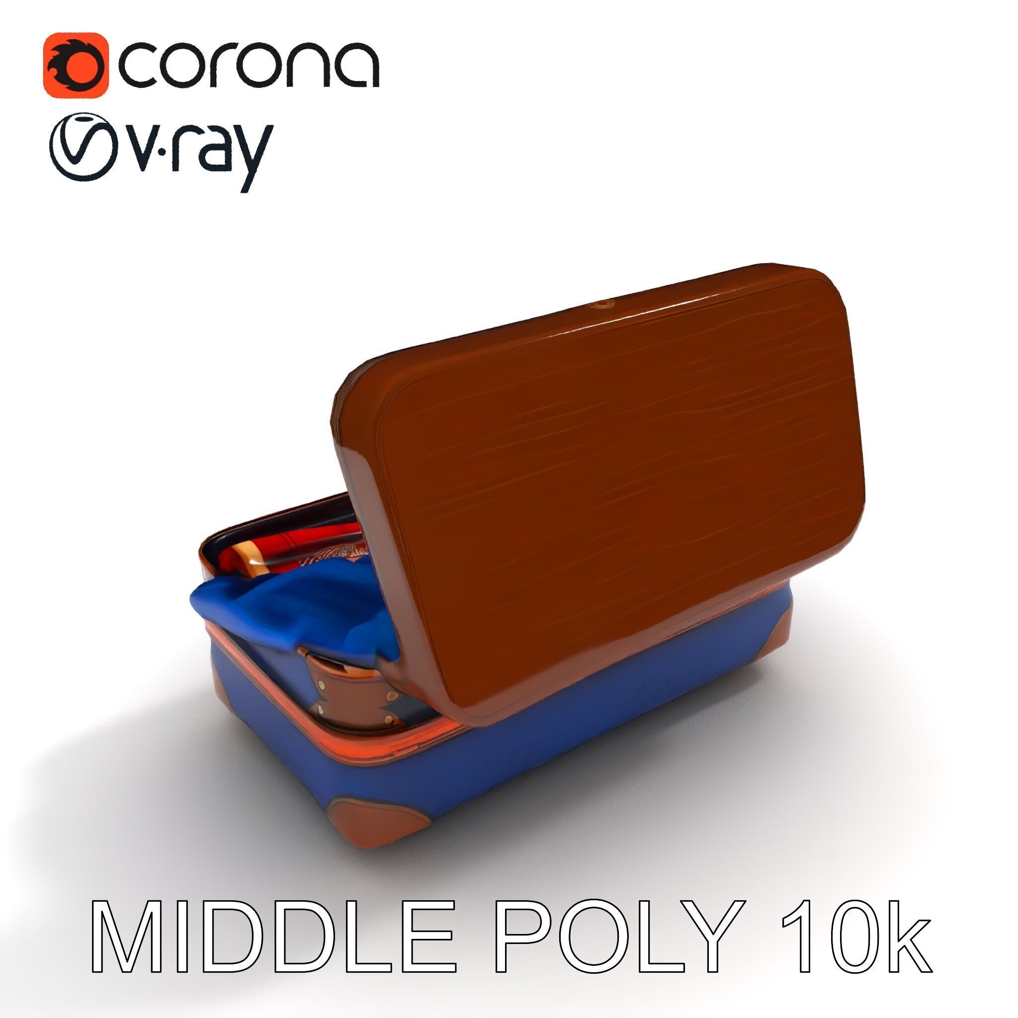 Realistic Travel Suitcase with Clothes Model Pack Low-poly 3D model_26