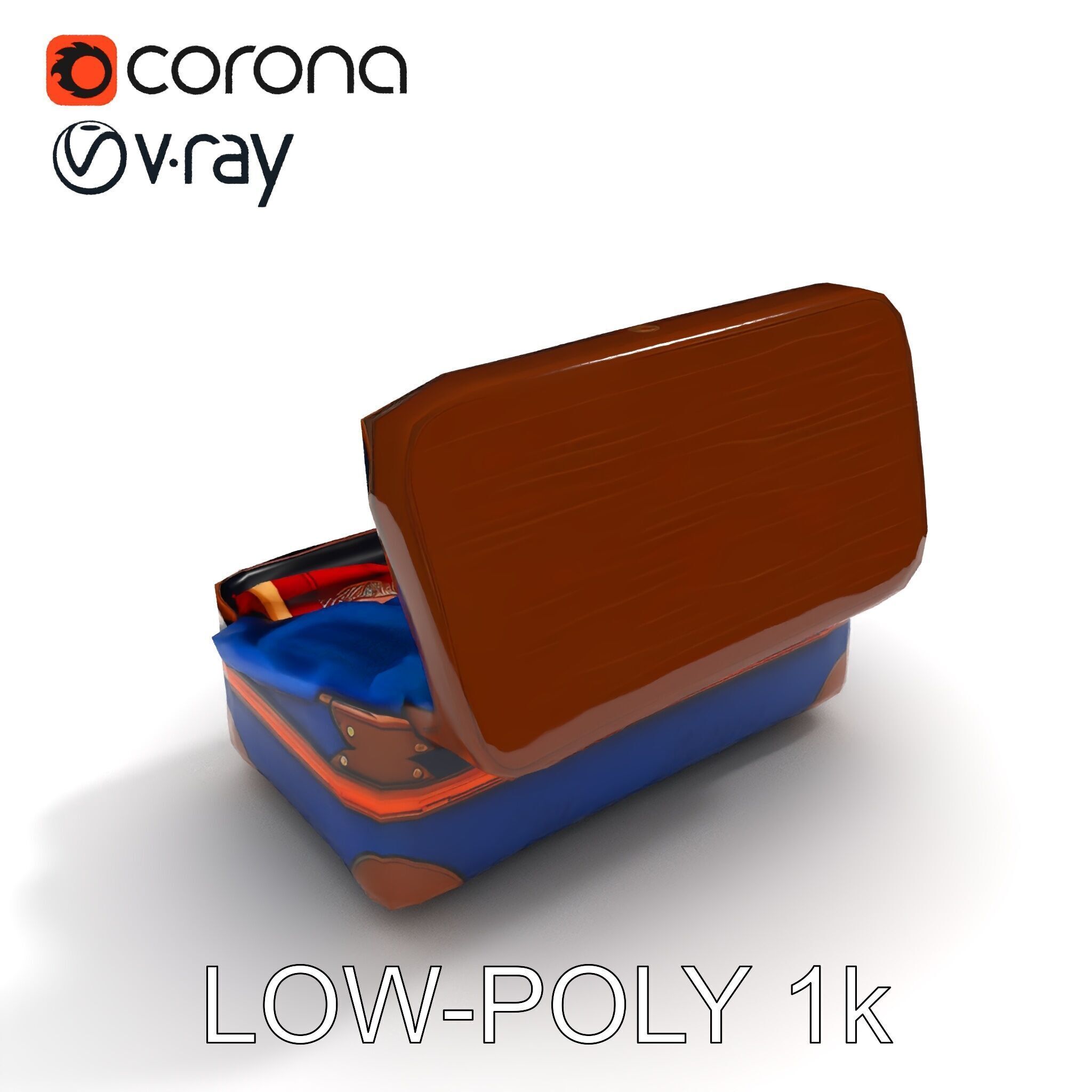 Realistic Travel Suitcase with Clothes Model Pack Low-poly 3D model_22