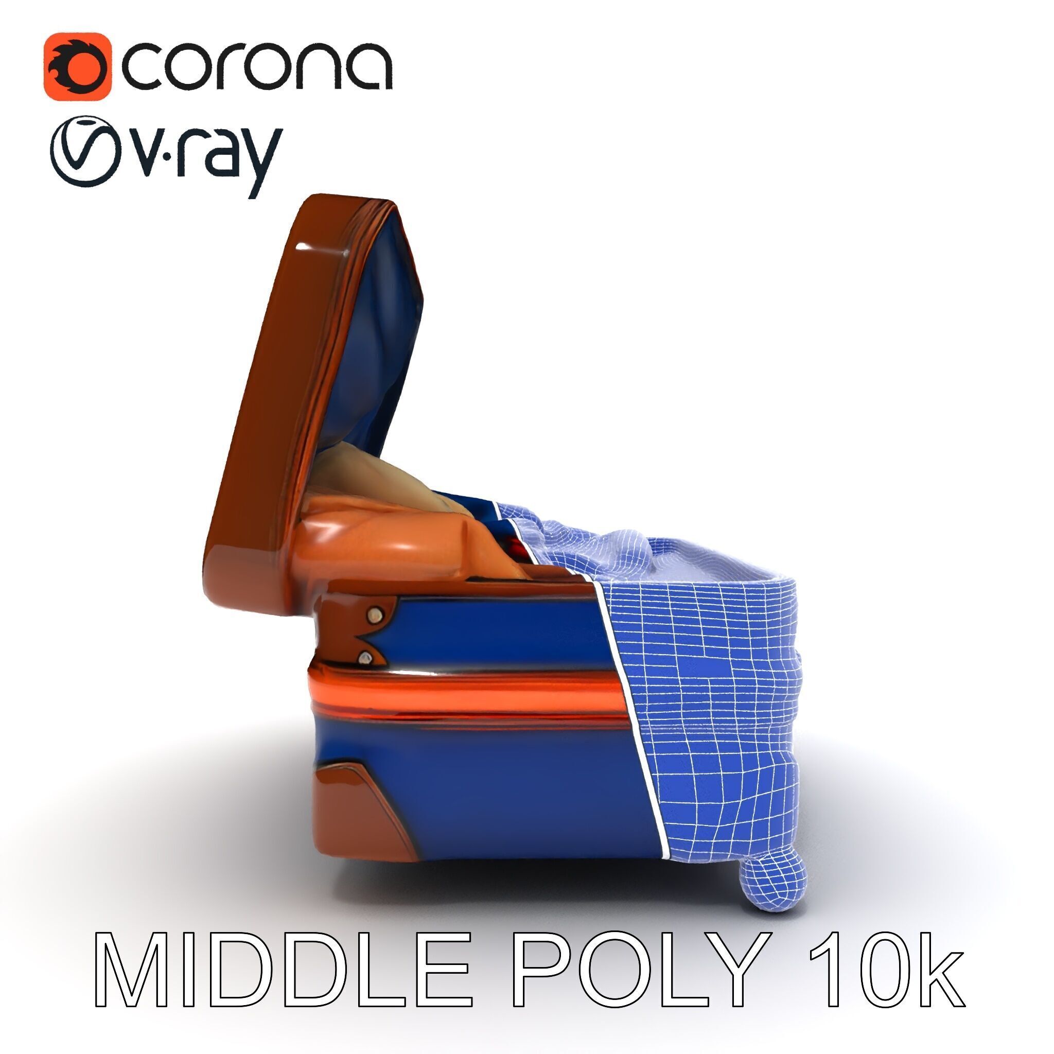 Realistic Travel Suitcase with Clothes Model Pack Low-poly 3D model_29