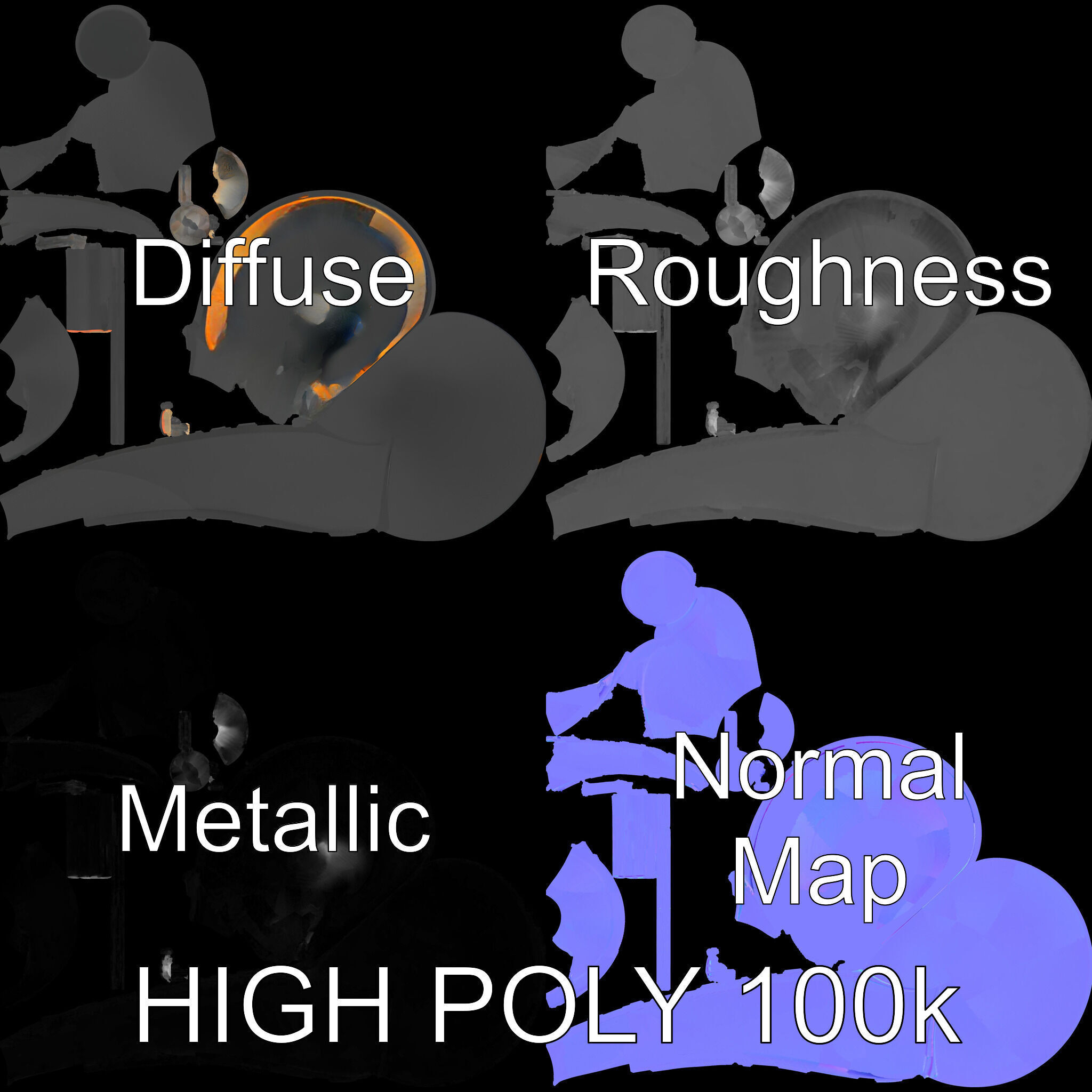 Modern Desk Lamp D Model Pack Low-poly 3D model_2