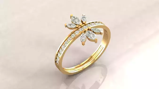 Floral Diamond Ring Marquise 