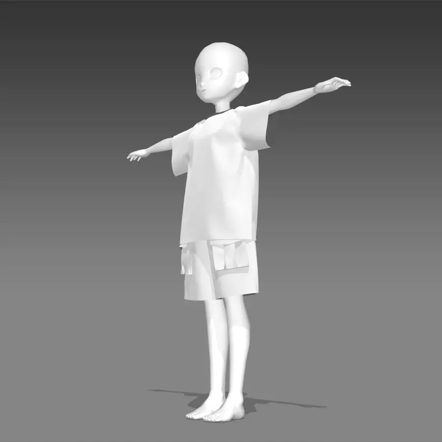 t shirt and cargo pants Low-poly 3D model_0