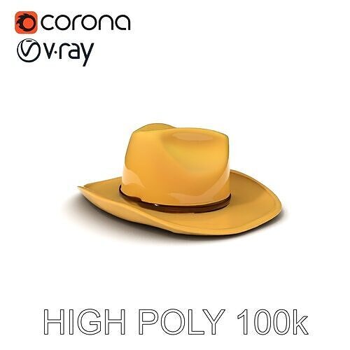 Classic Cowboy Hat Model Pack with PBR Textures Low-poly 3D model