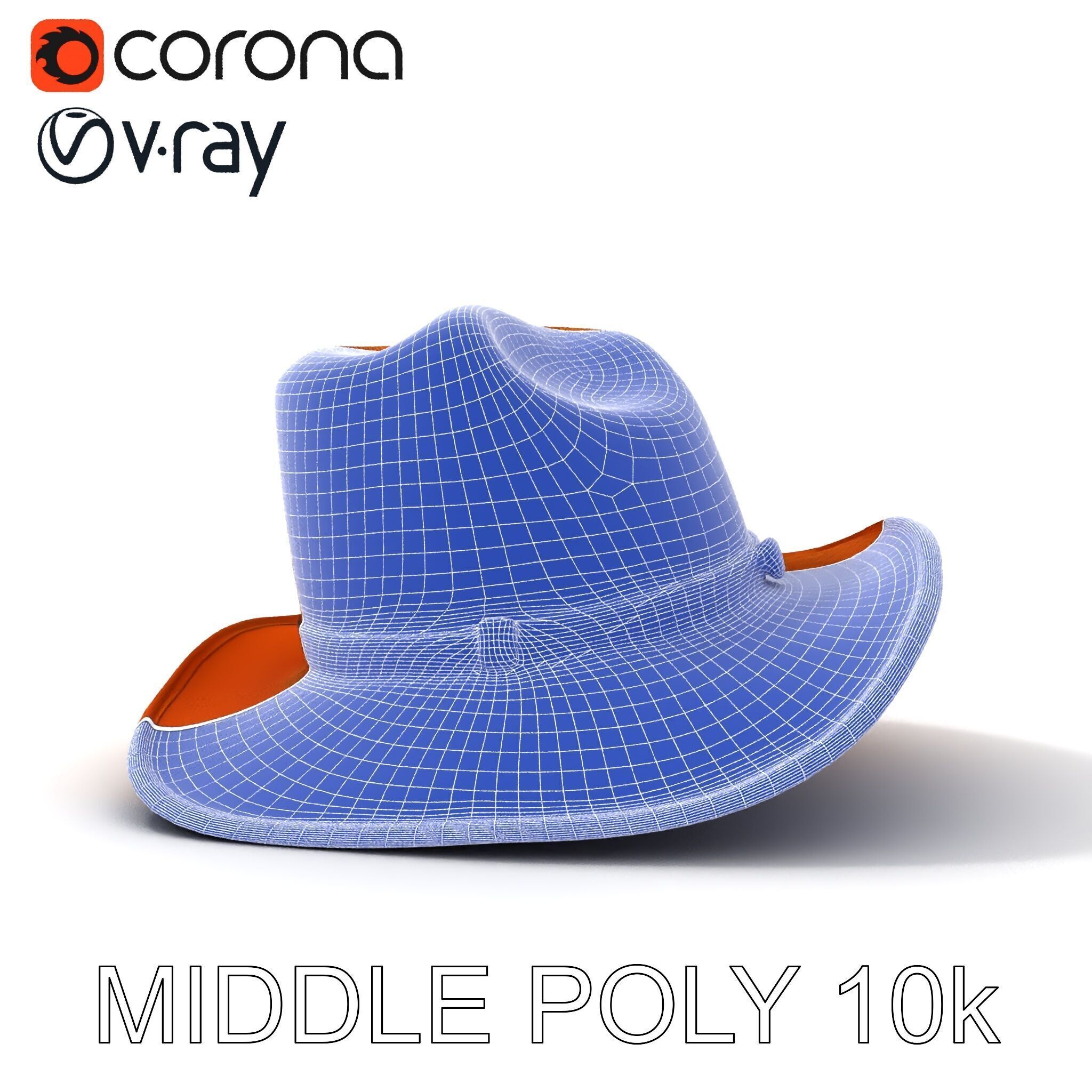 Stylish Cowboy Hat Model Pack for Virtual Environments Low-poly 3D model_19