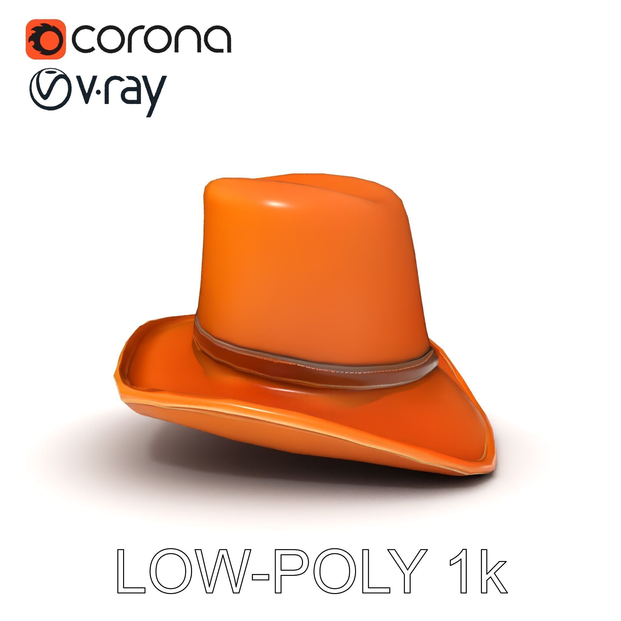 Stylish Cowboy Hat Model Pack for Virtual Environments Low-poly 3D model_20