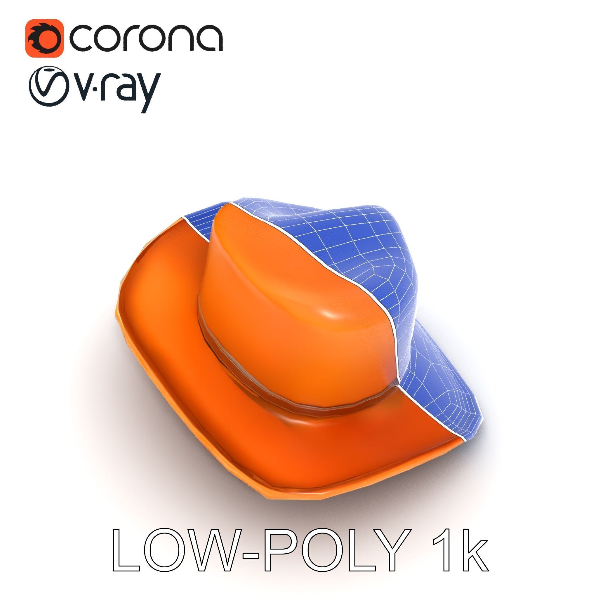 Stylish Cowboy Hat Model Pack for Virtual Environments Low-poly 3D model_16