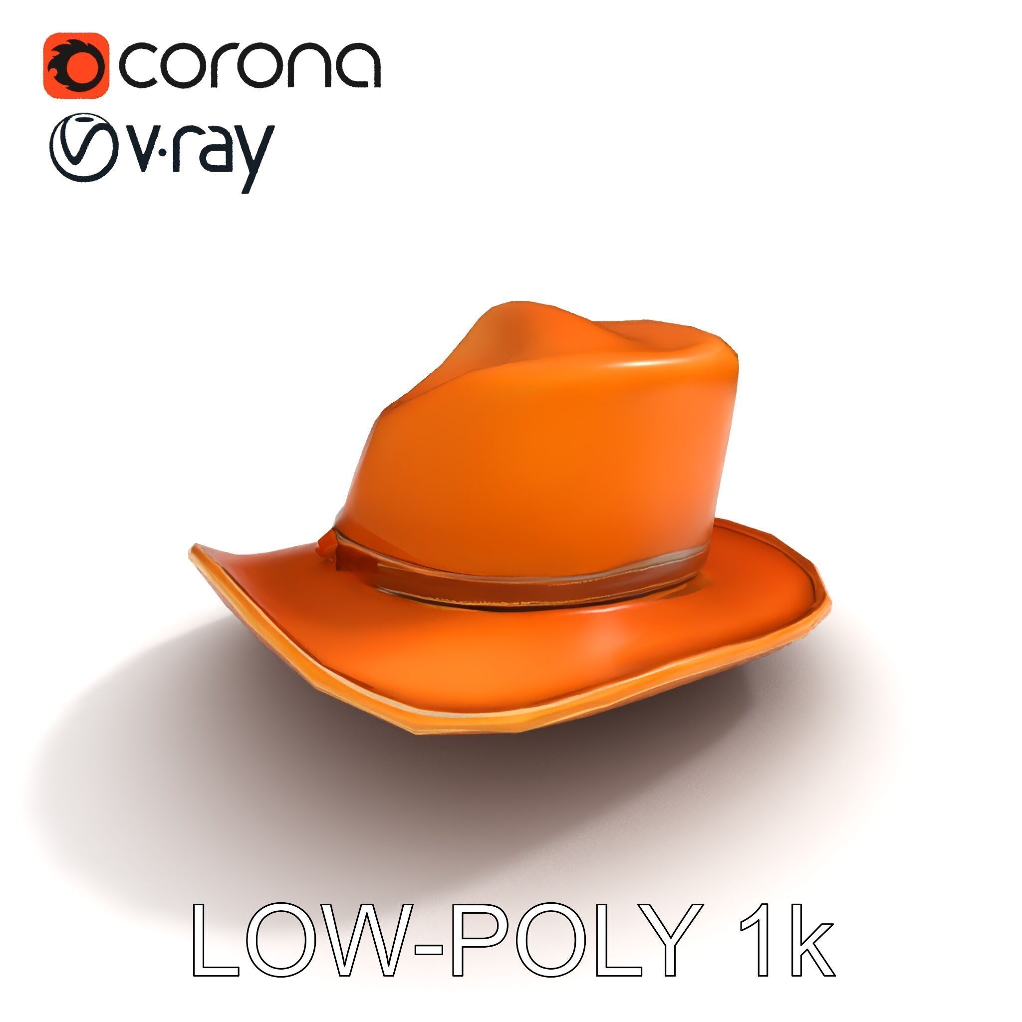 Stylish Cowboy Hat Model Pack for Virtual Environments Low-poly 3D model_10