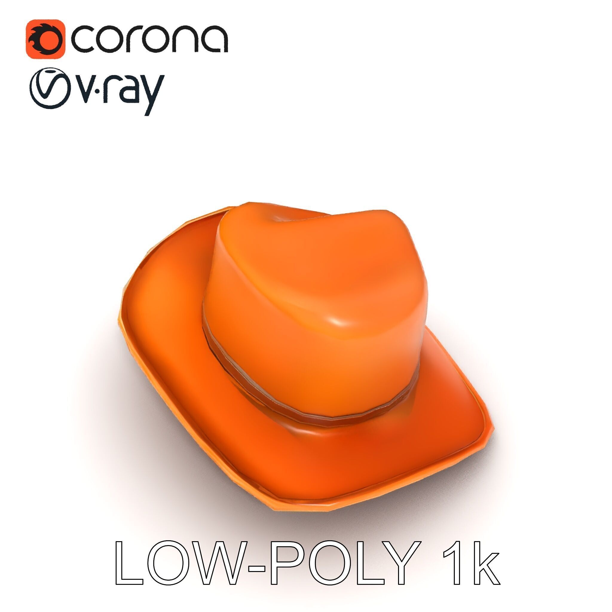 Stylish Cowboy Hat Model Pack for Virtual Environments Low-poly 3D model_7