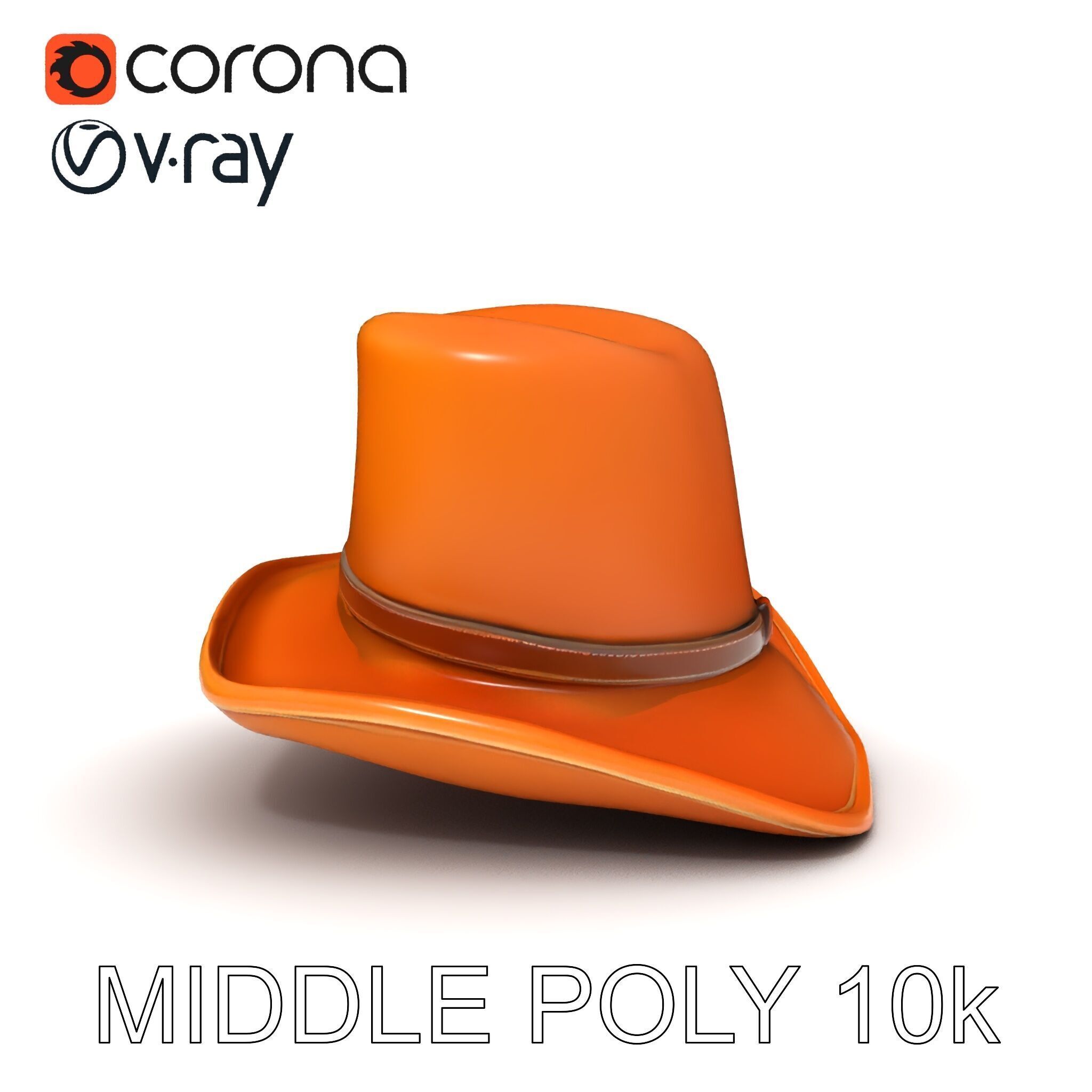 Stylish Cowboy Hat Model Pack for Virtual Environments Low-poly 3D model_32