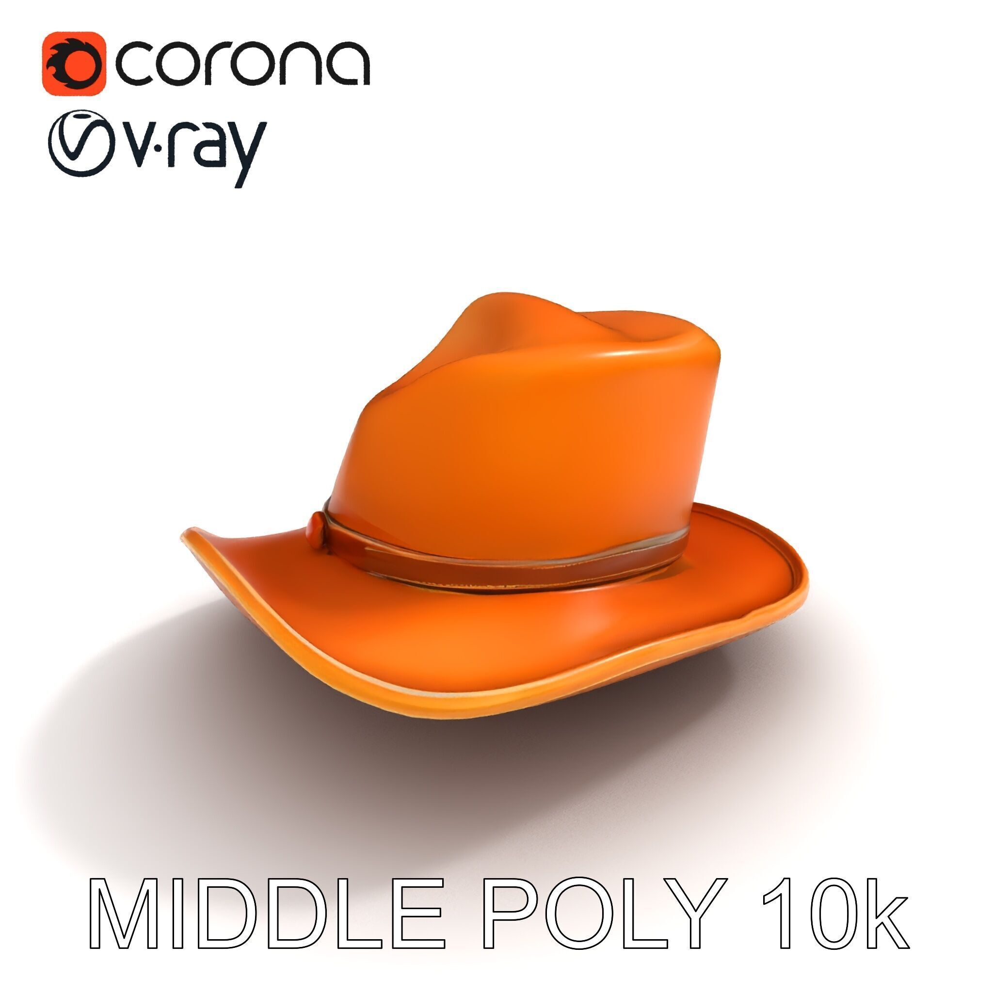 Stylish Cowboy Hat Model Pack for Virtual Environments Low-poly 3D model_9