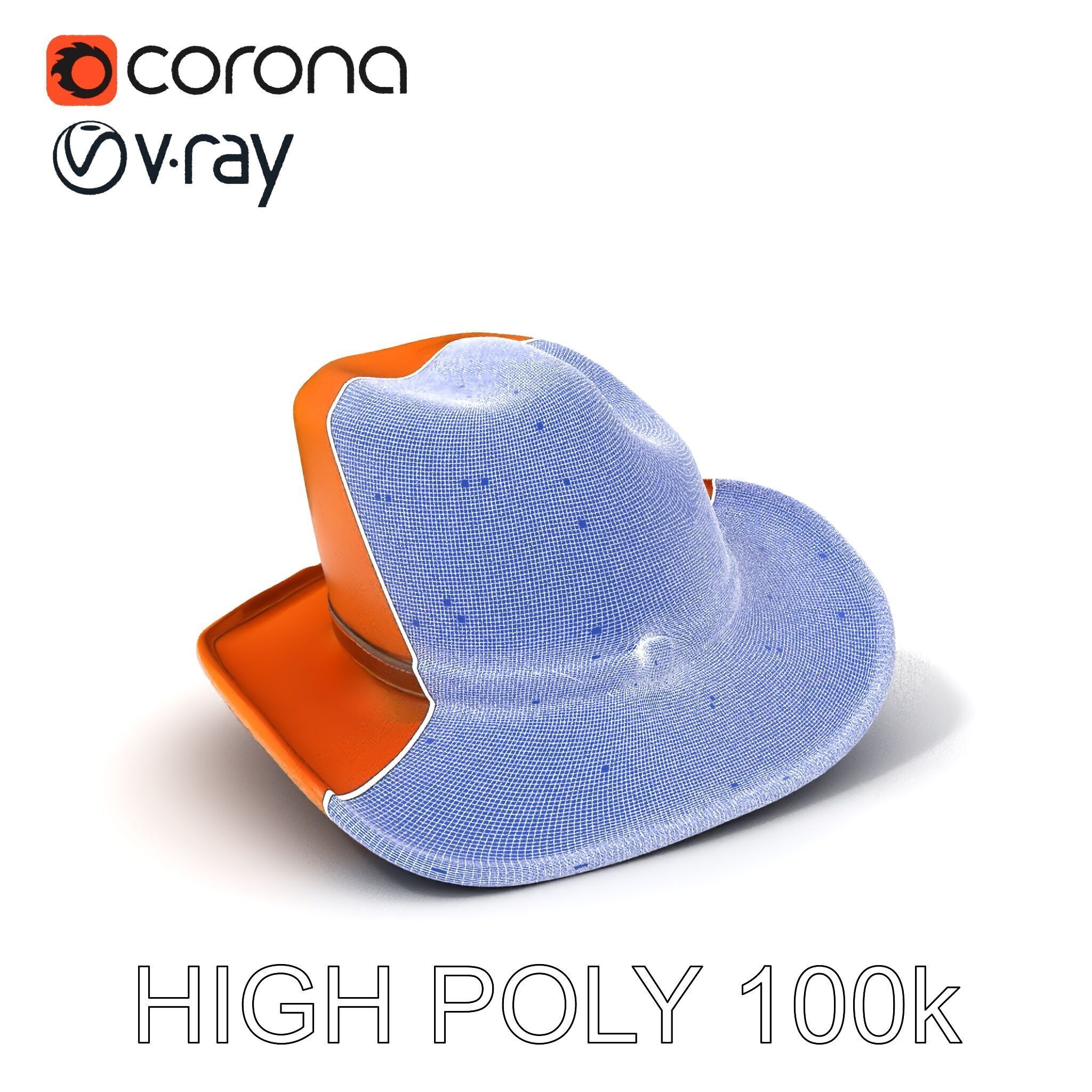 Stylish Cowboy Hat Model Pack for Virtual Environments Low-poly 3D model_3