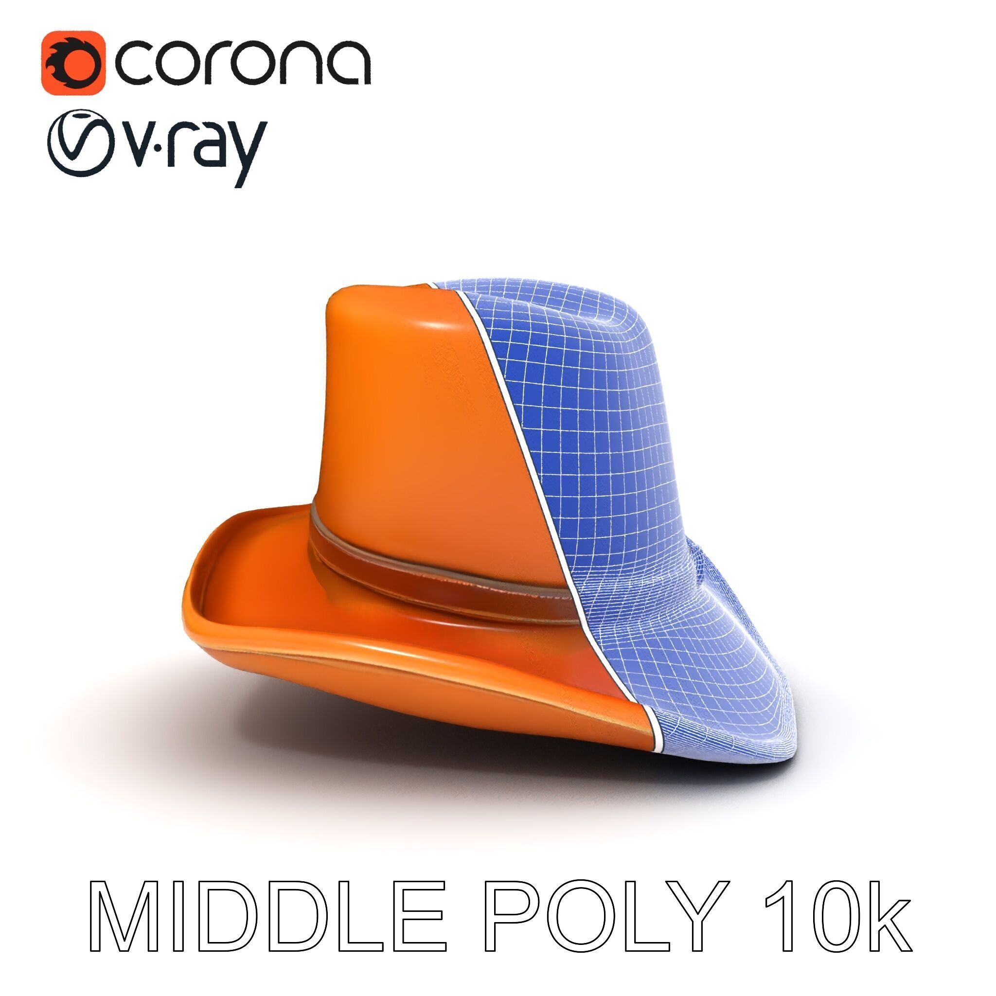 Stylish Cowboy Hat Model Pack for Virtual Environments Low-poly 3D model_22