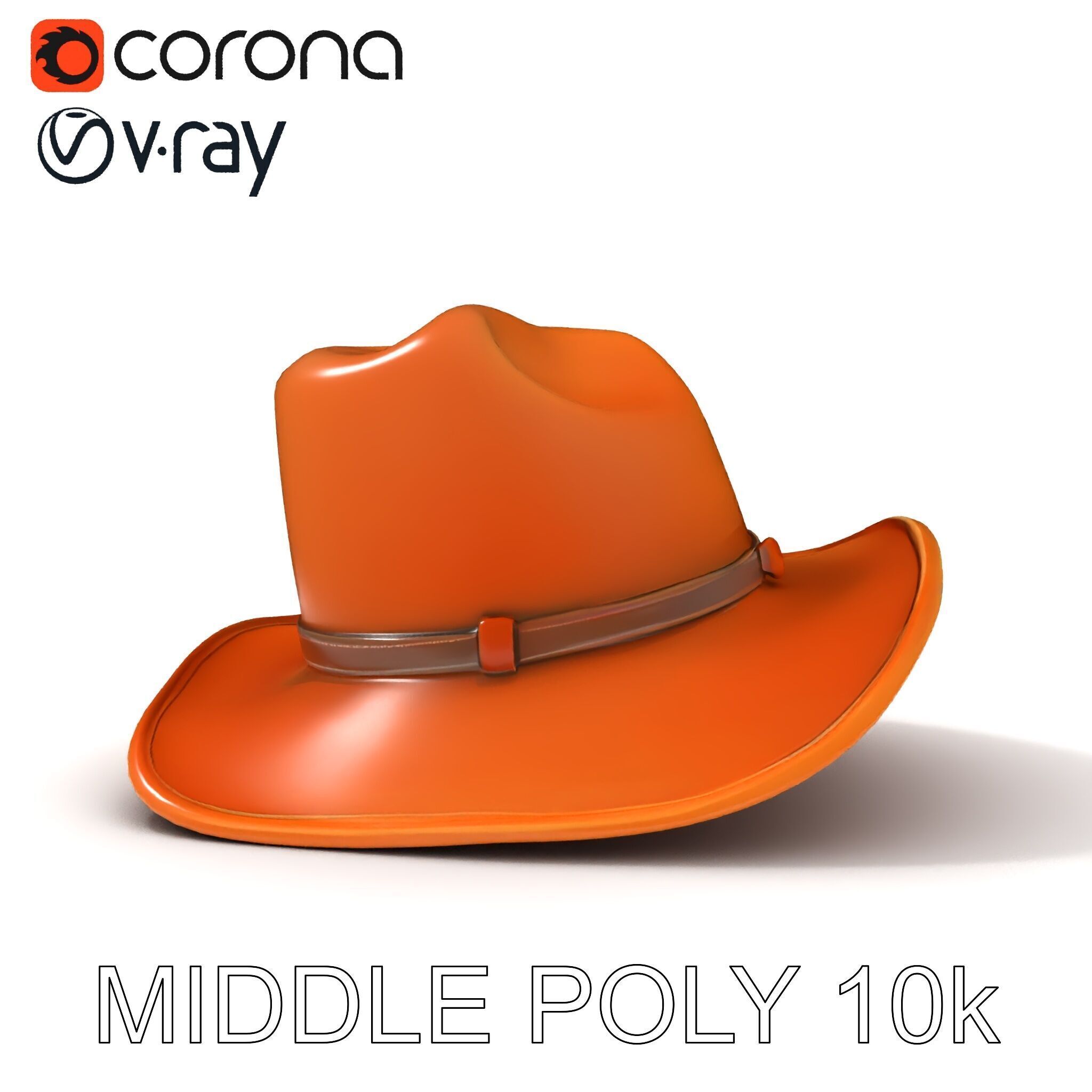 Stylish Cowboy Hat Model Pack for Virtual Environments Low-poly 3D model_6