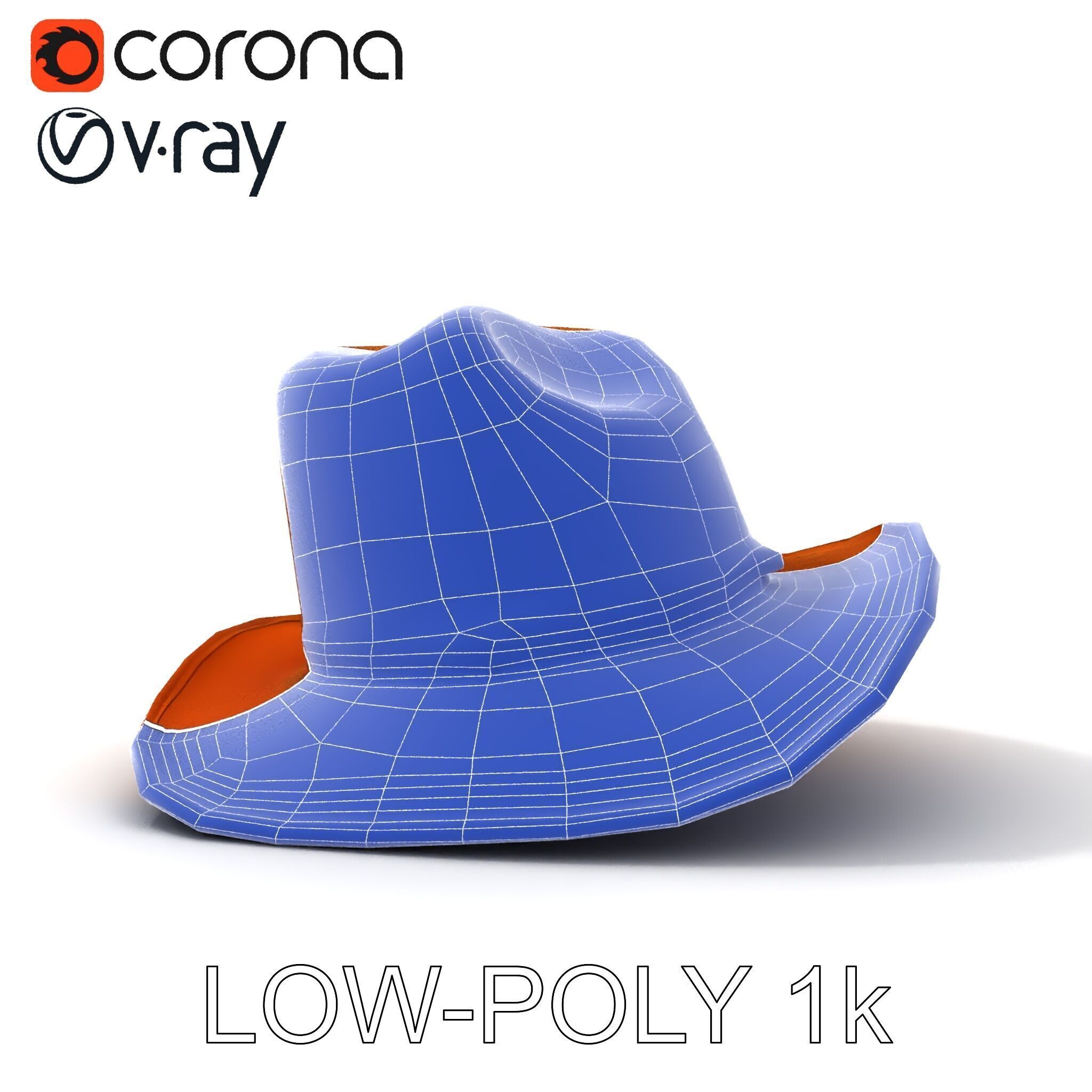 Stylish Cowboy Hat Model Pack for Virtual Environments Low-poly 3D model_33