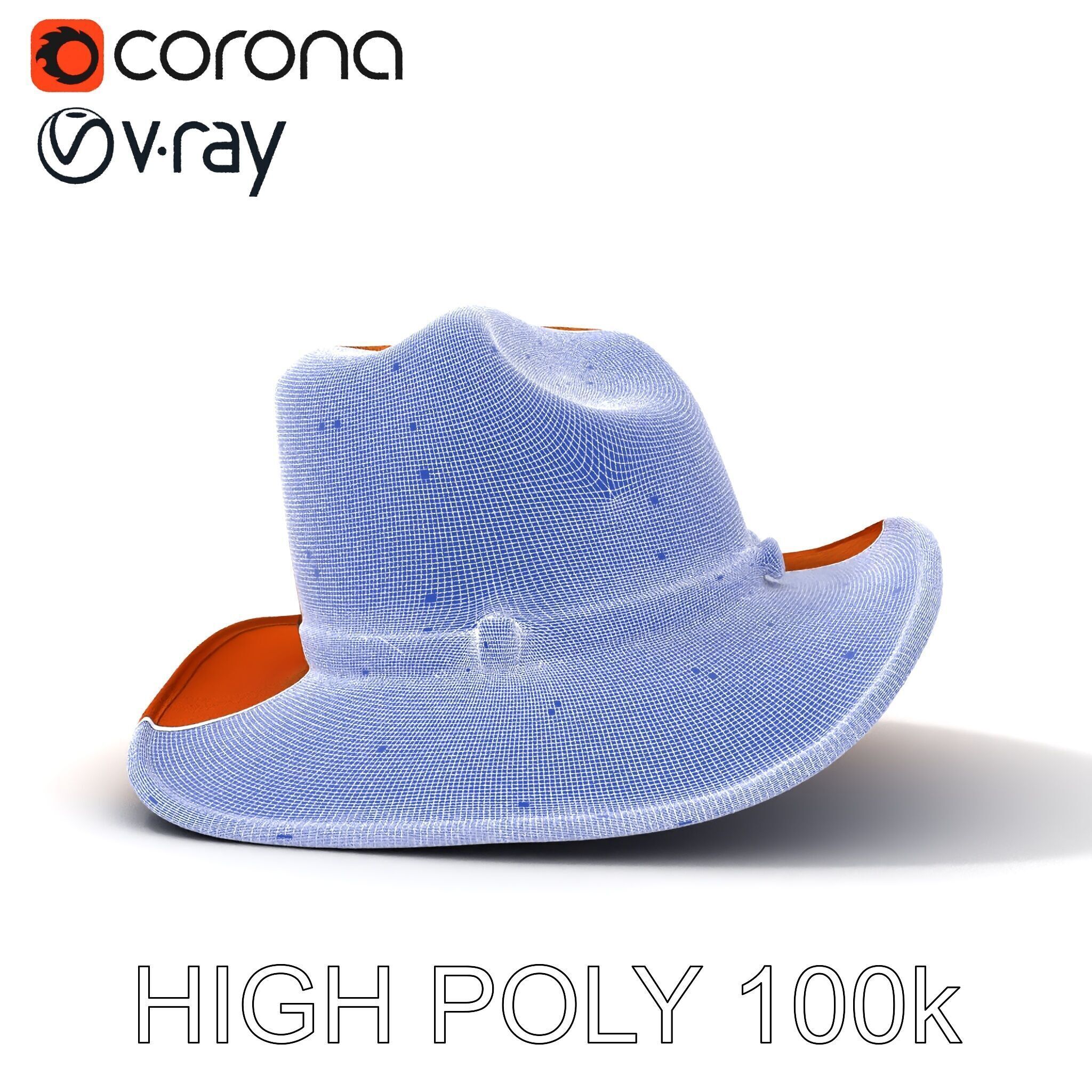 Stylish Cowboy Hat Model Pack for Virtual Environments Low-poly 3D model_34