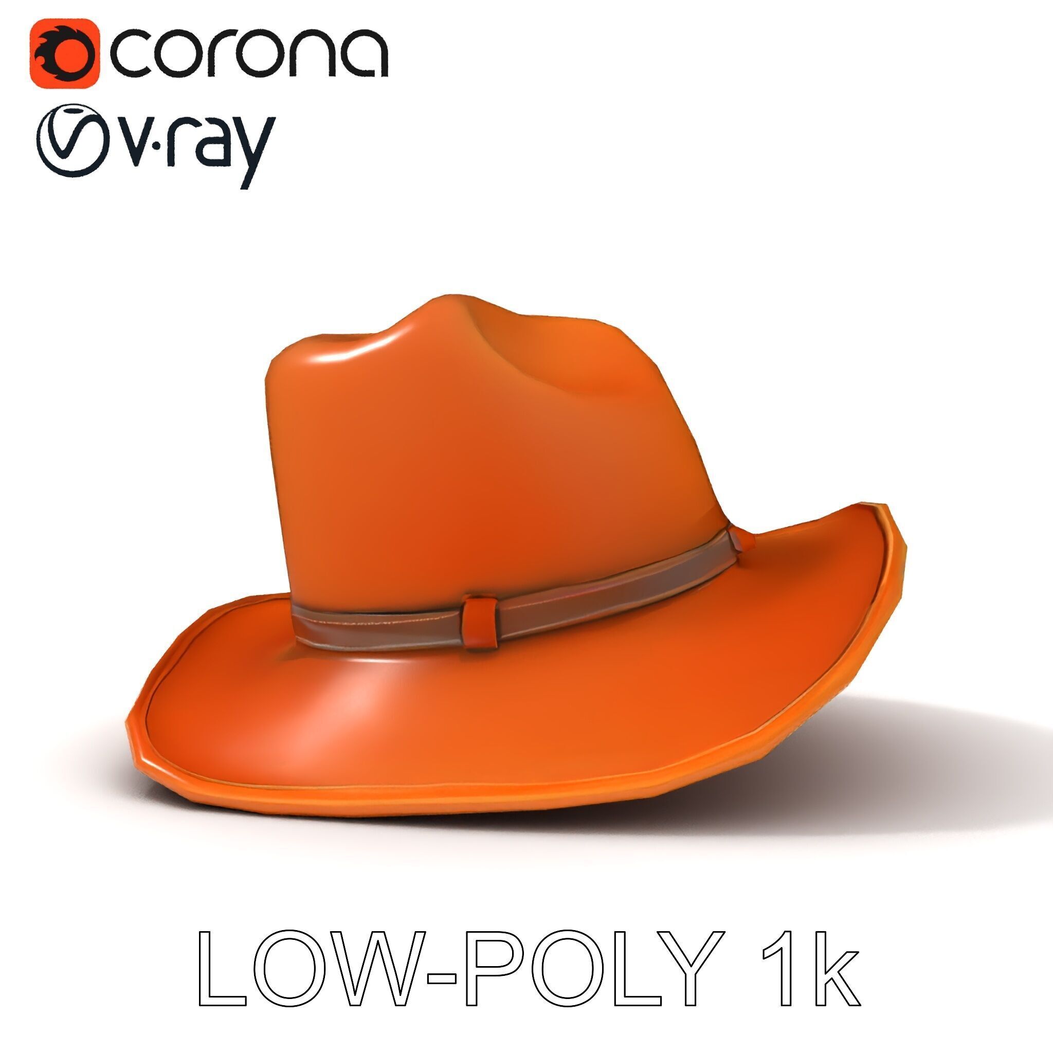 Stylish Cowboy Hat Model Pack for Virtual Environments Low-poly 3D model_23