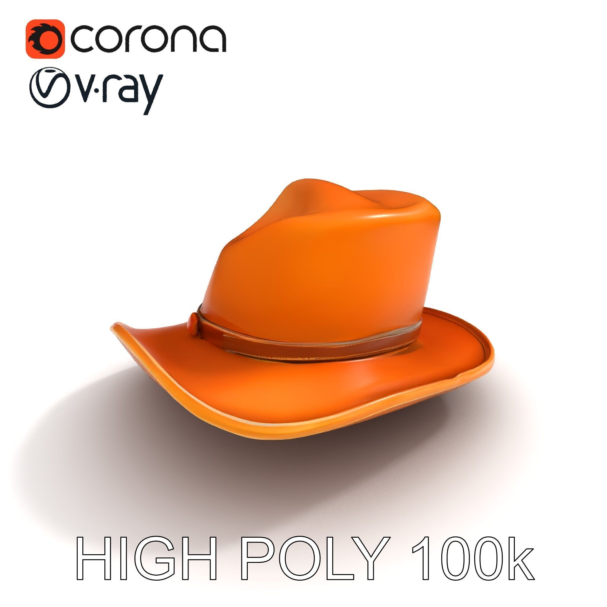 Stylish Cowboy Hat Model Pack for Virtual Environments Low-poly 3D model_26