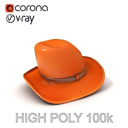 Stylish Cowboy Hat Model Pack for Virtual Environments Low-poly 3D model