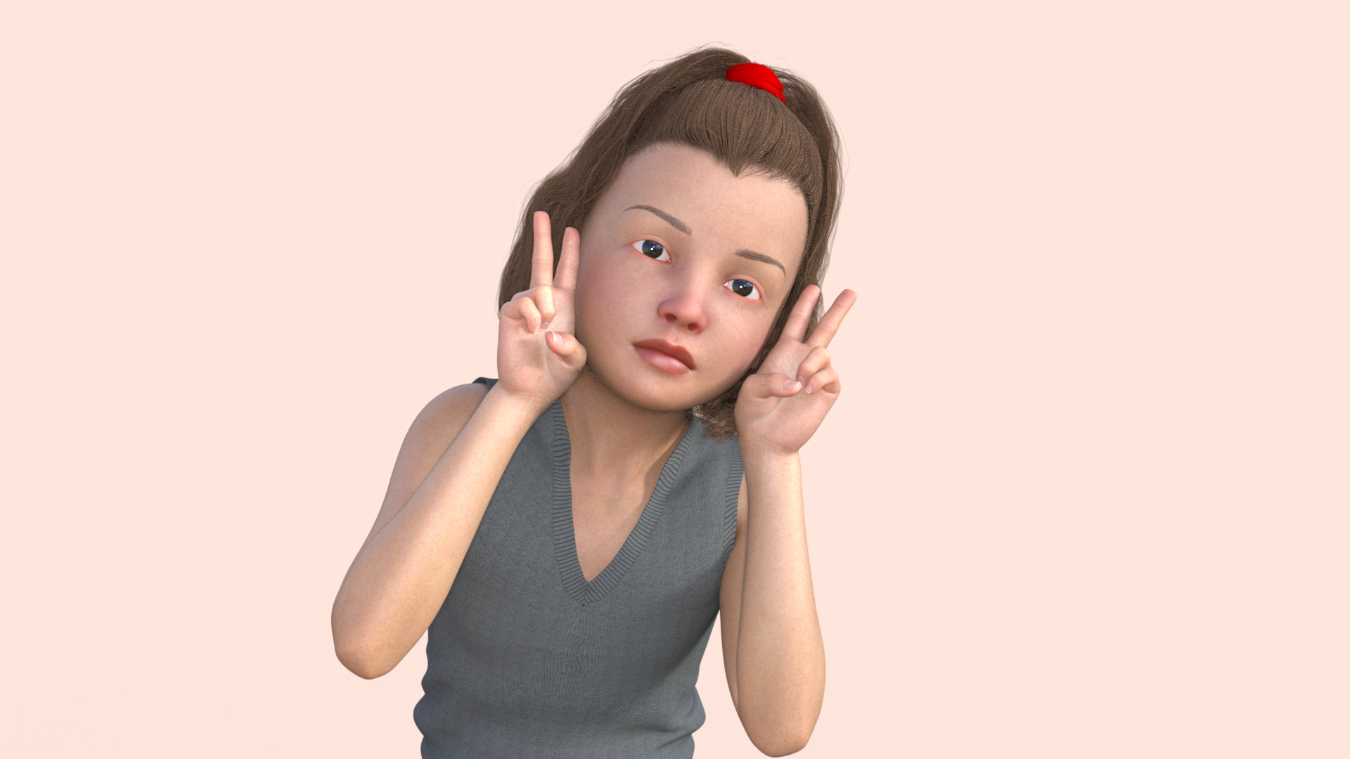 Realistic 3D Girl Character 3D model_20