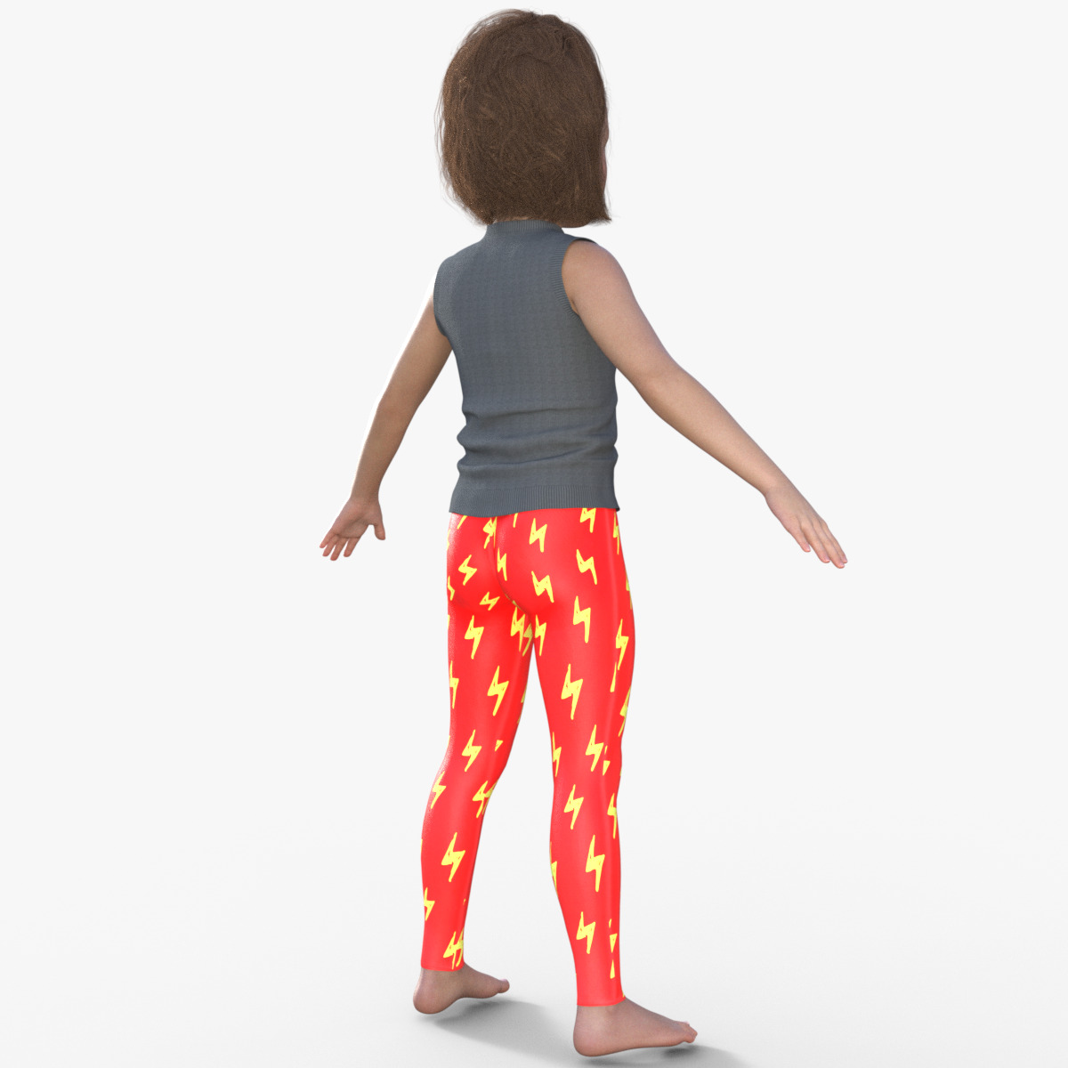 Realistic 3D Girl Character 3D model_6