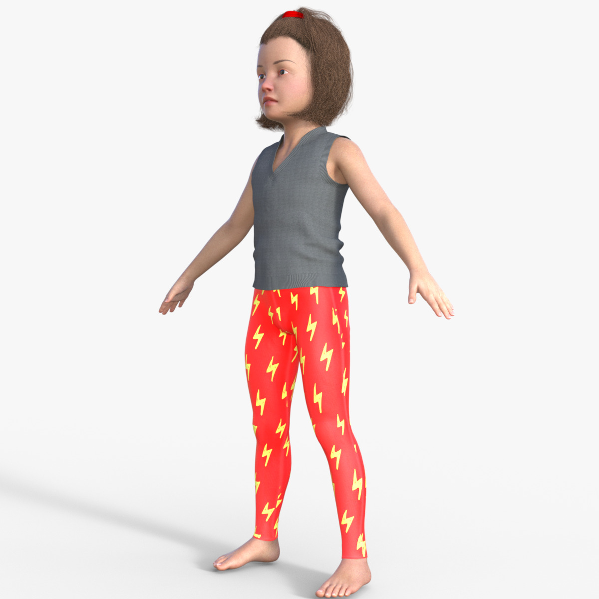 Realistic 3D Girl Character 3D model_2