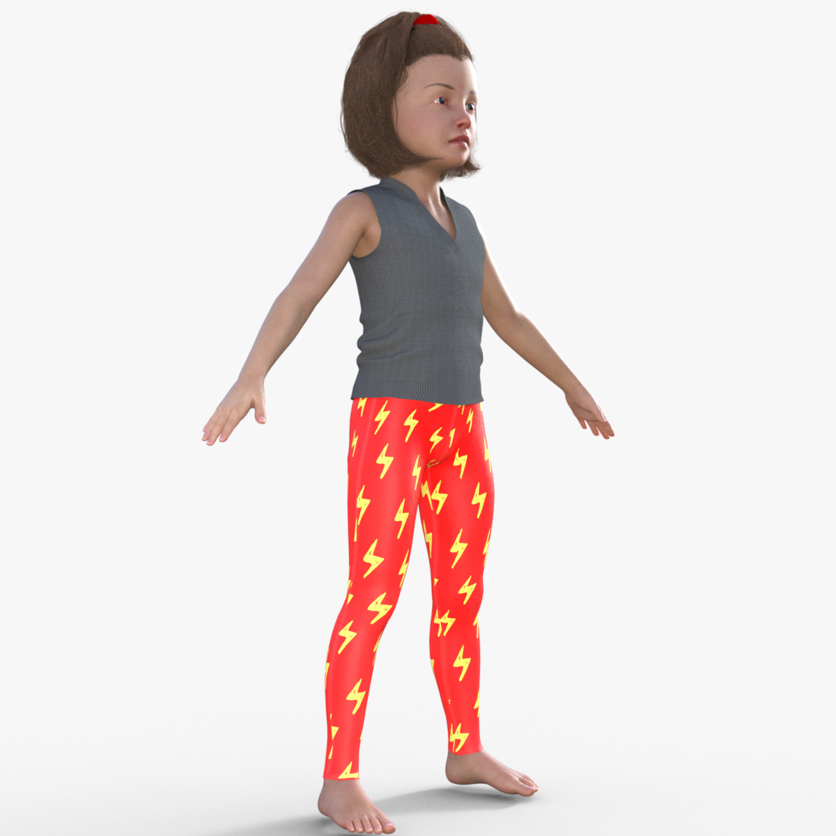 Realistic 3D Girl Character 3D model_8