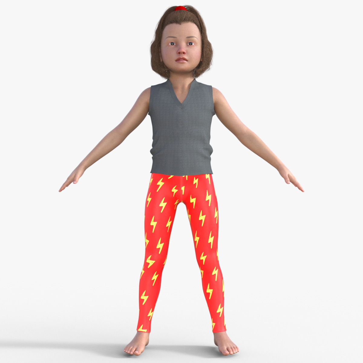 Realistic 3D Girl Character 3D model_1