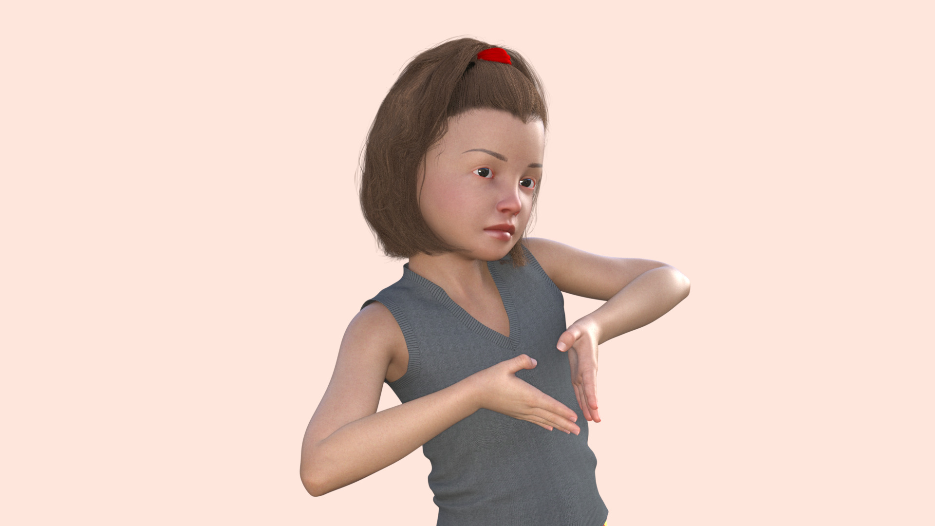 Realistic 3D Girl Character 3D model_21