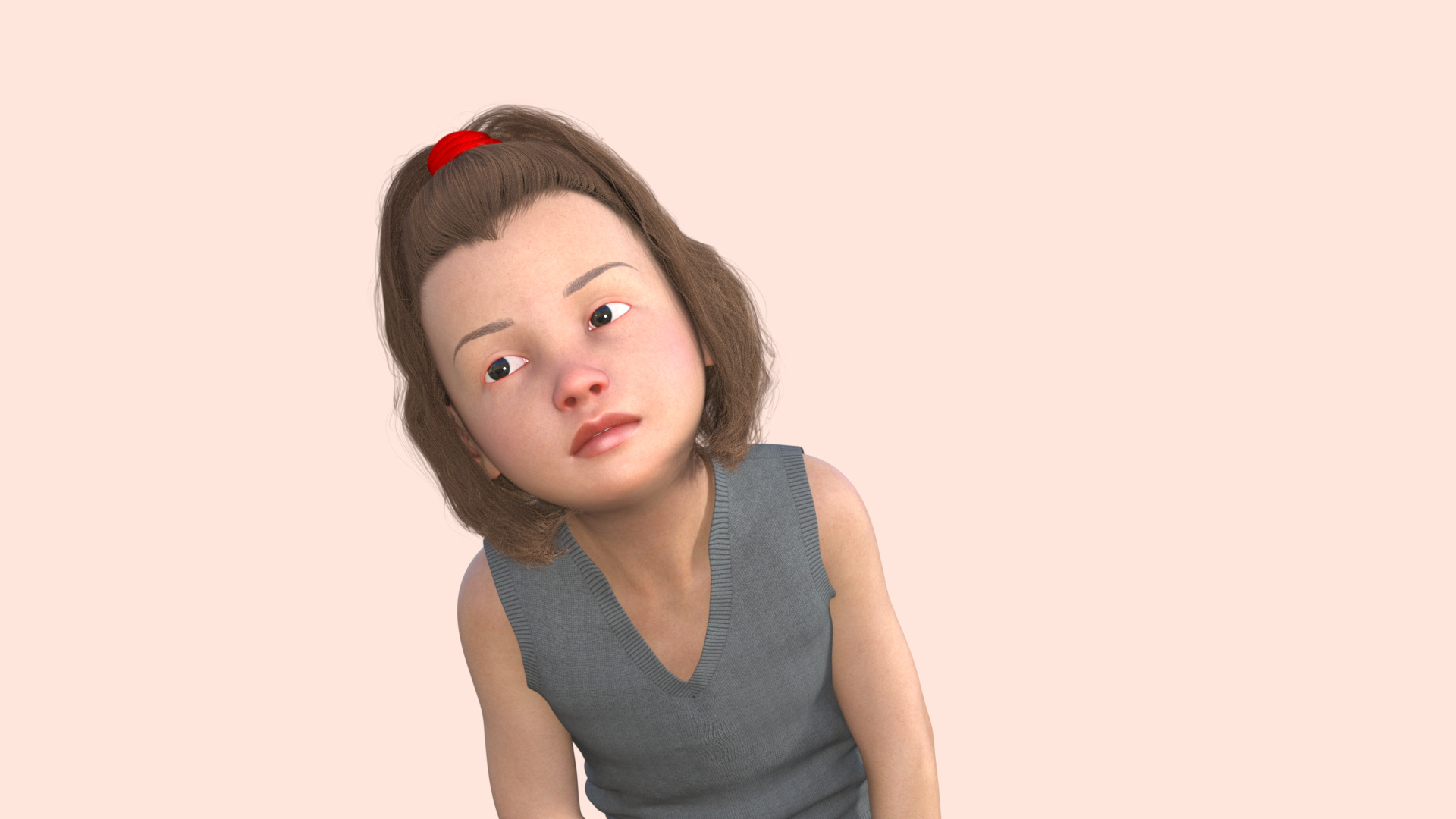 Realistic 3D Girl Character 3D model_23