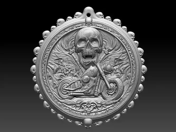 HM Skull Biker Keychain 010