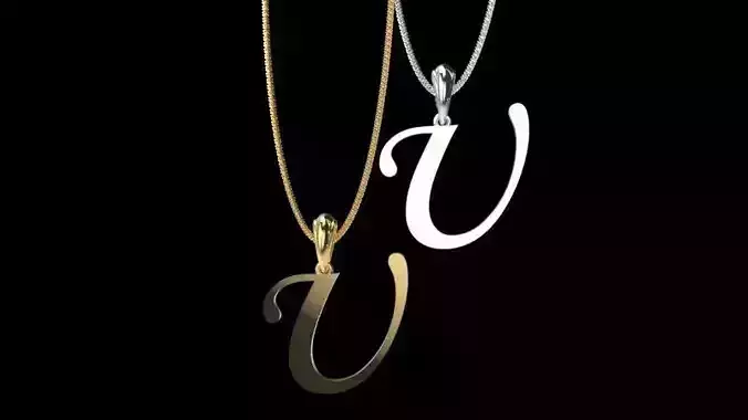 Letter U NECKLACE pendant
