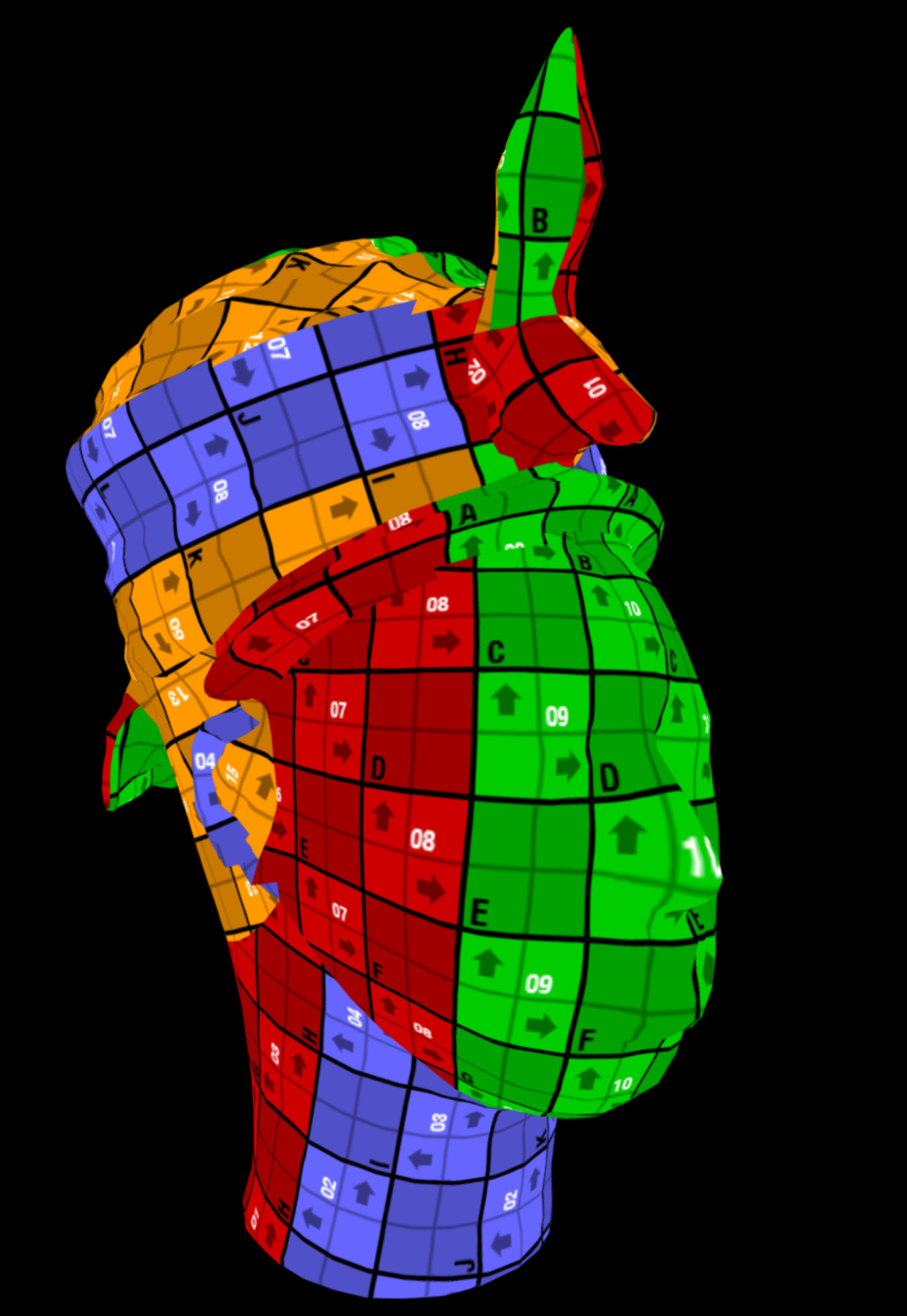 Head of Lajuwa Low-poly 3D model_14